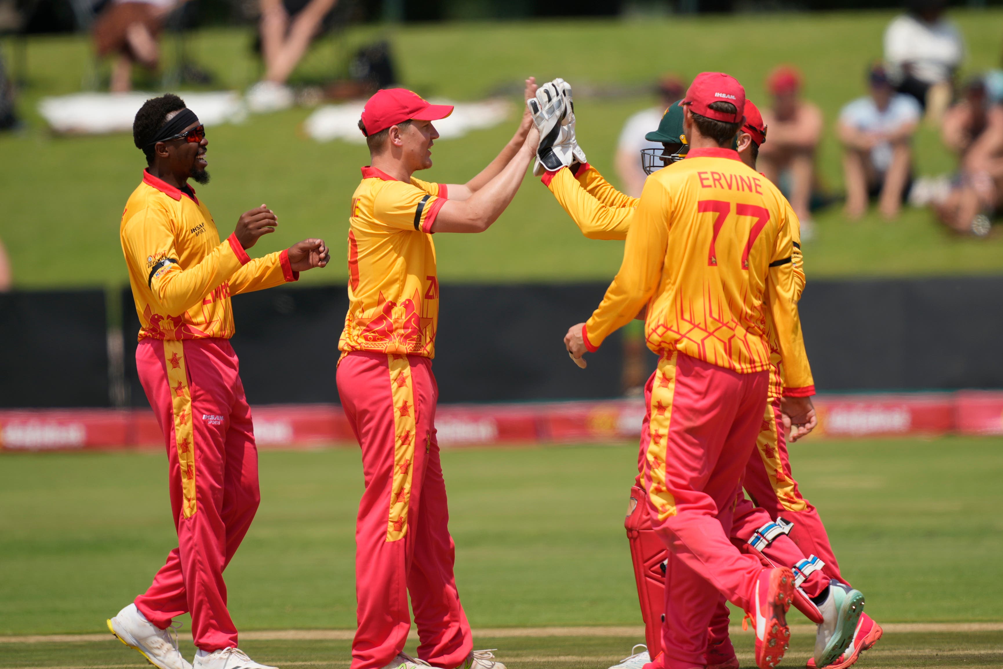 Gary Ballance makes his debut for Zimbabwe (Tsvangirayi Mukwazhi/AP)