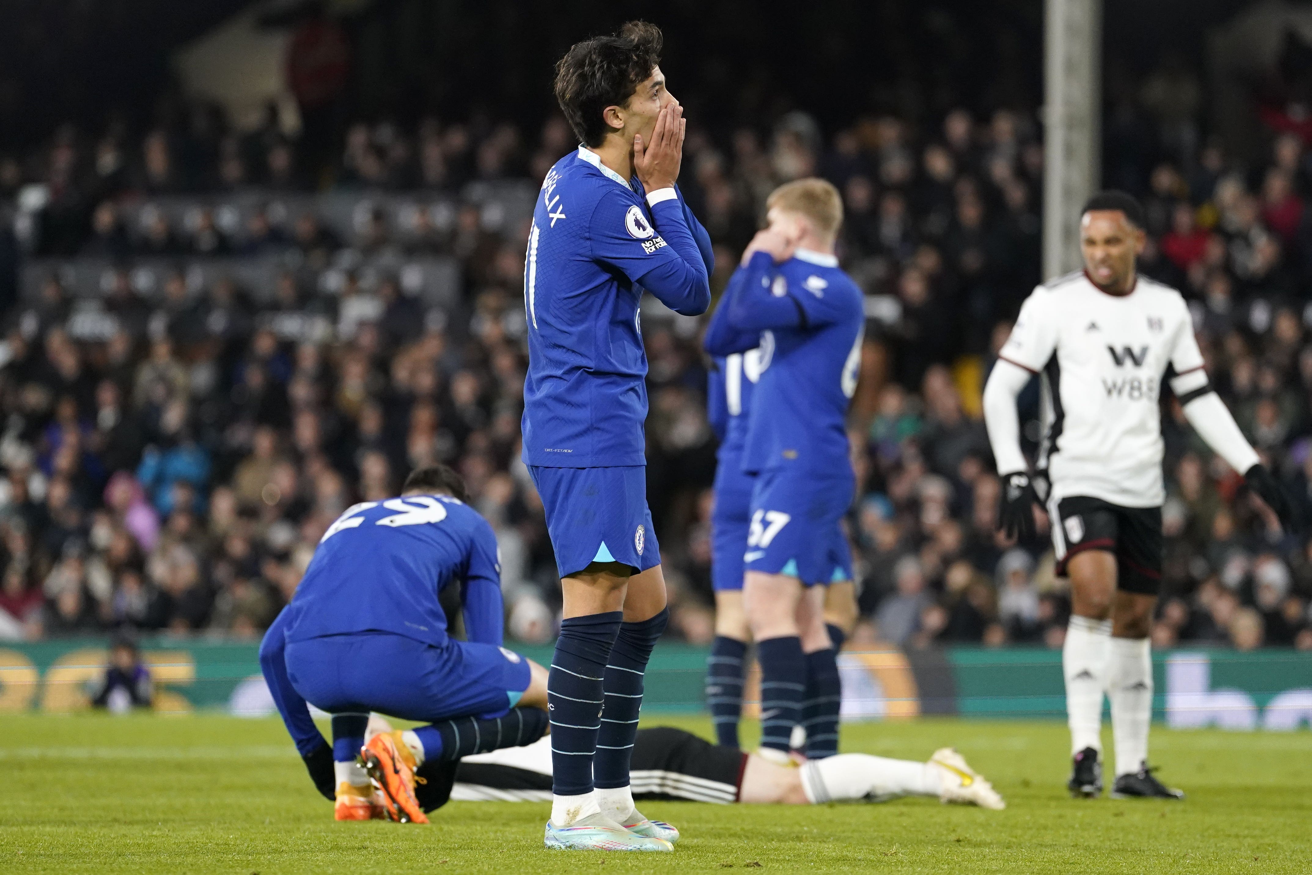 Joao Felix was sent off as Chelsea slipped to defeat