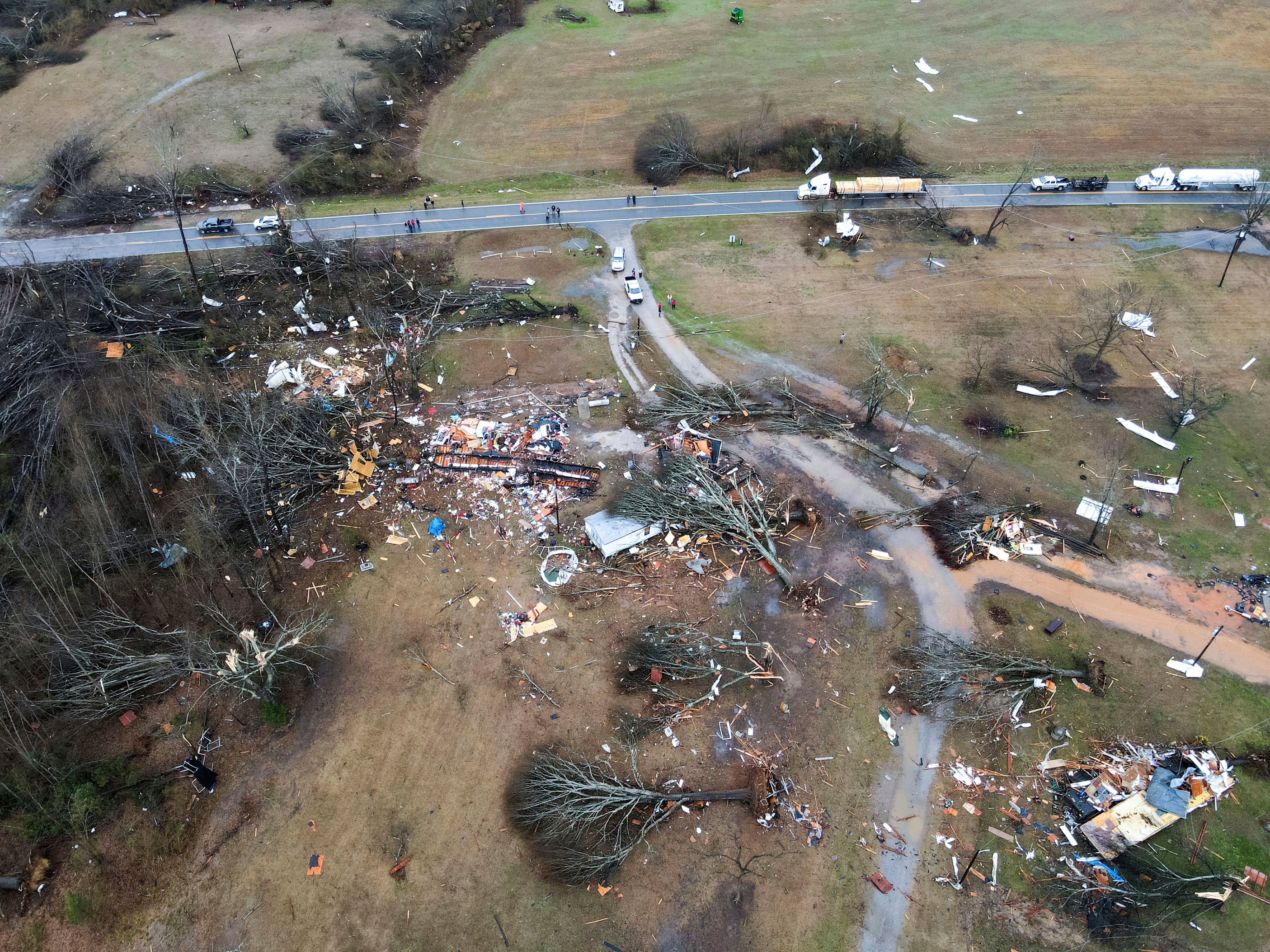 Devastation is seen in the aftermath from severe weather in Greensboro