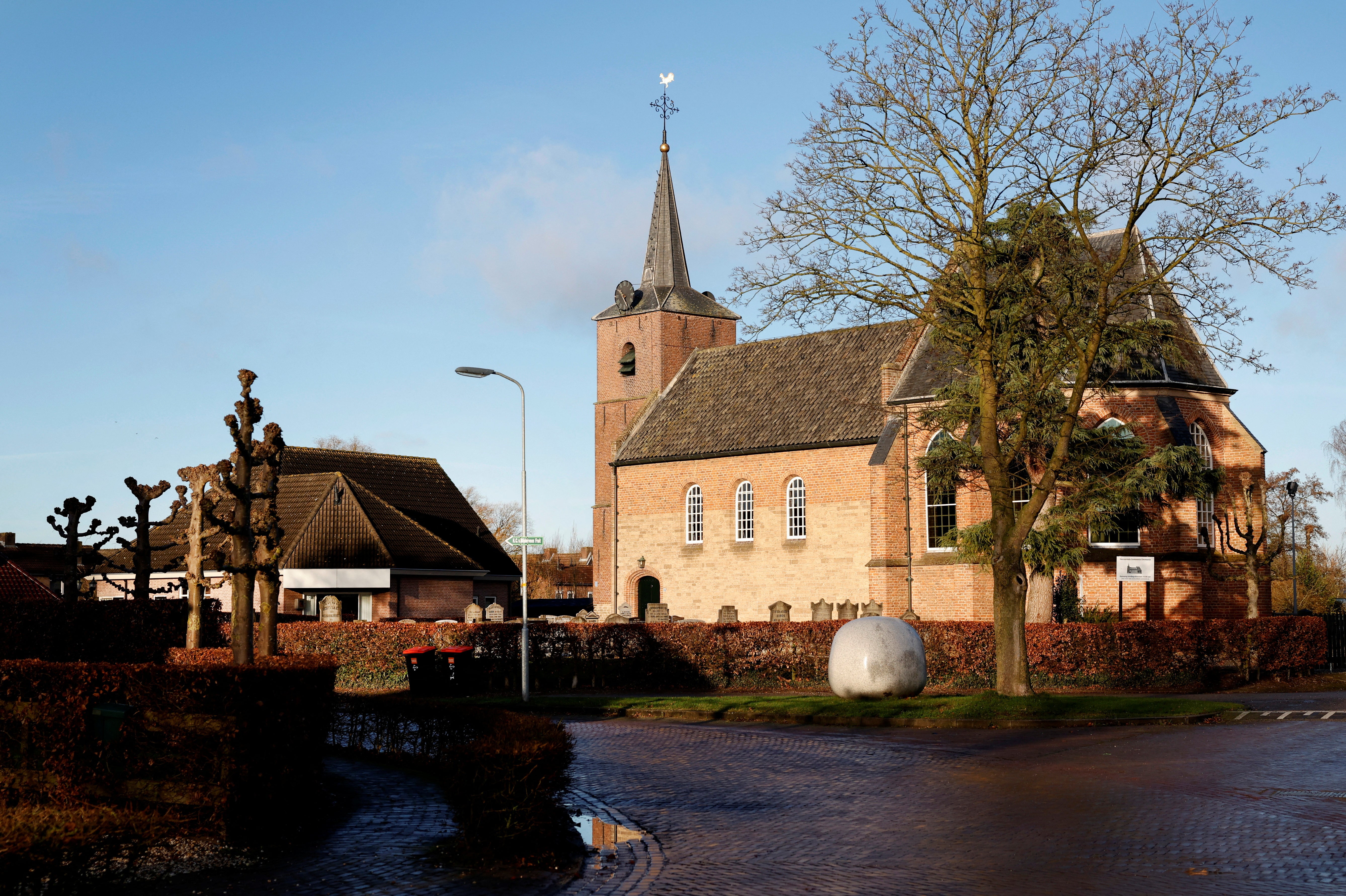 A general view of a street in the Dutch village of Ommeren, Netherlands on 6 January 2023