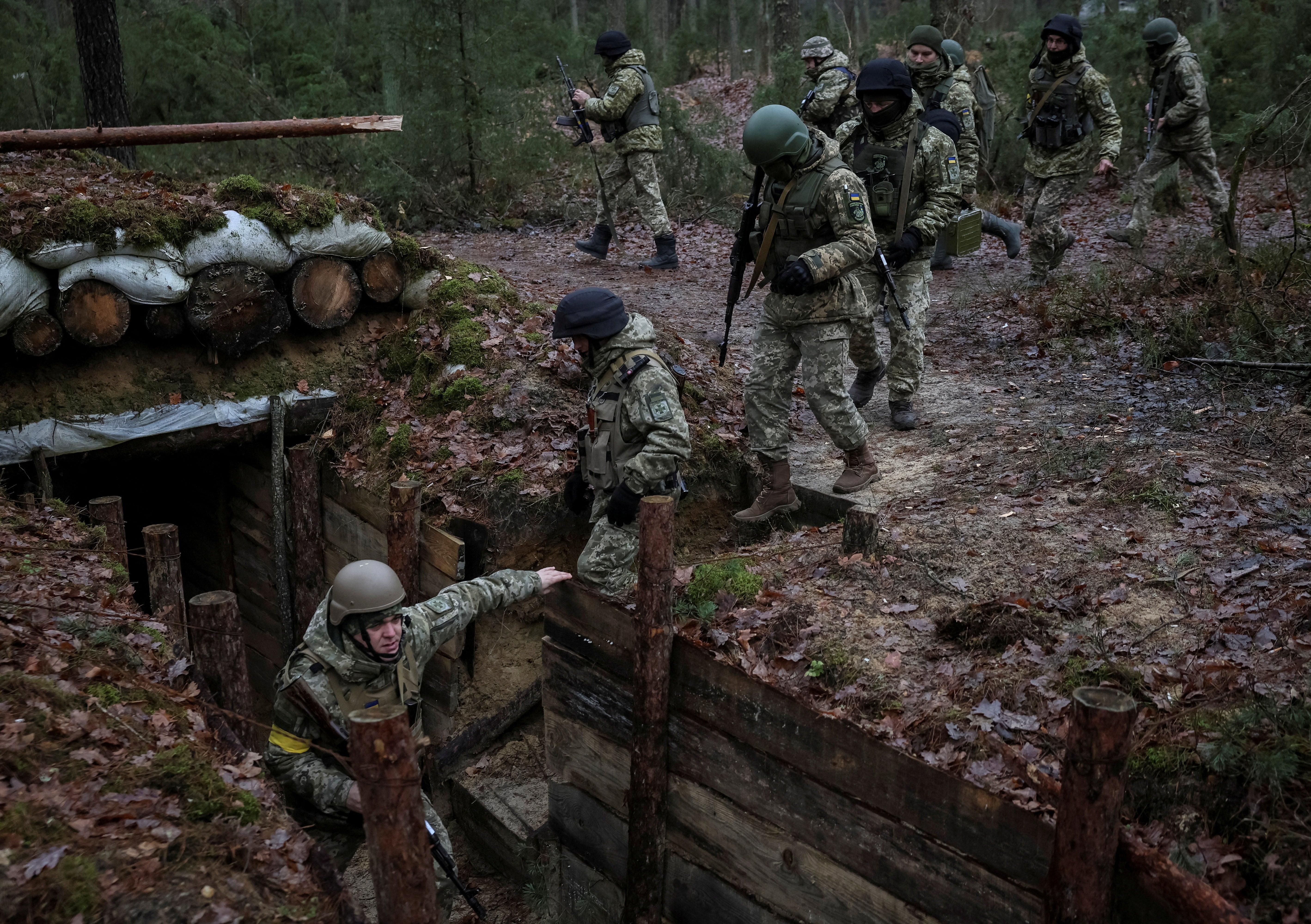 Ukrainian Border Guards near the border with Belarus