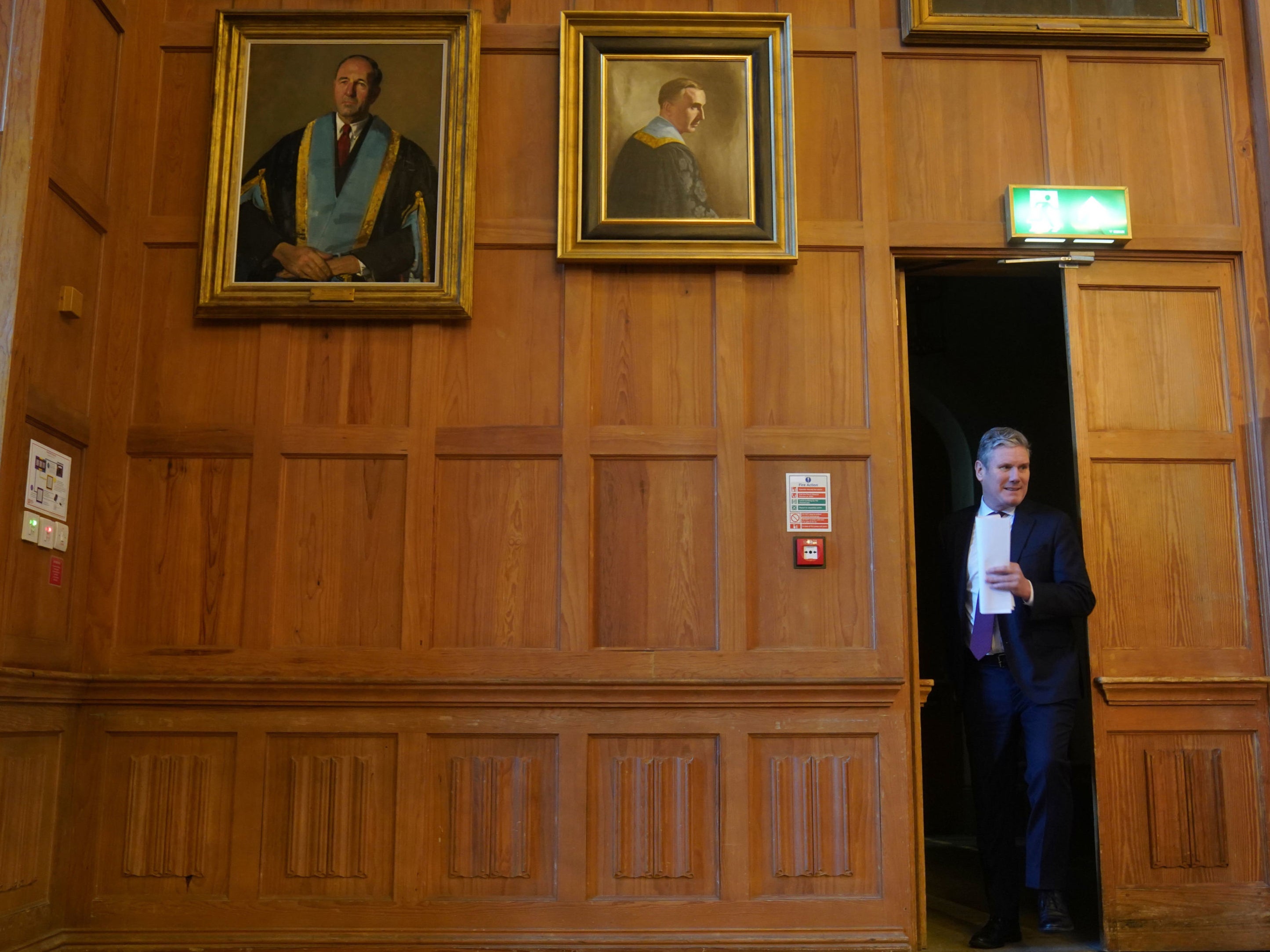 Sir Keir Starmer about to deliver his speech at the University of Belfast on Thursday