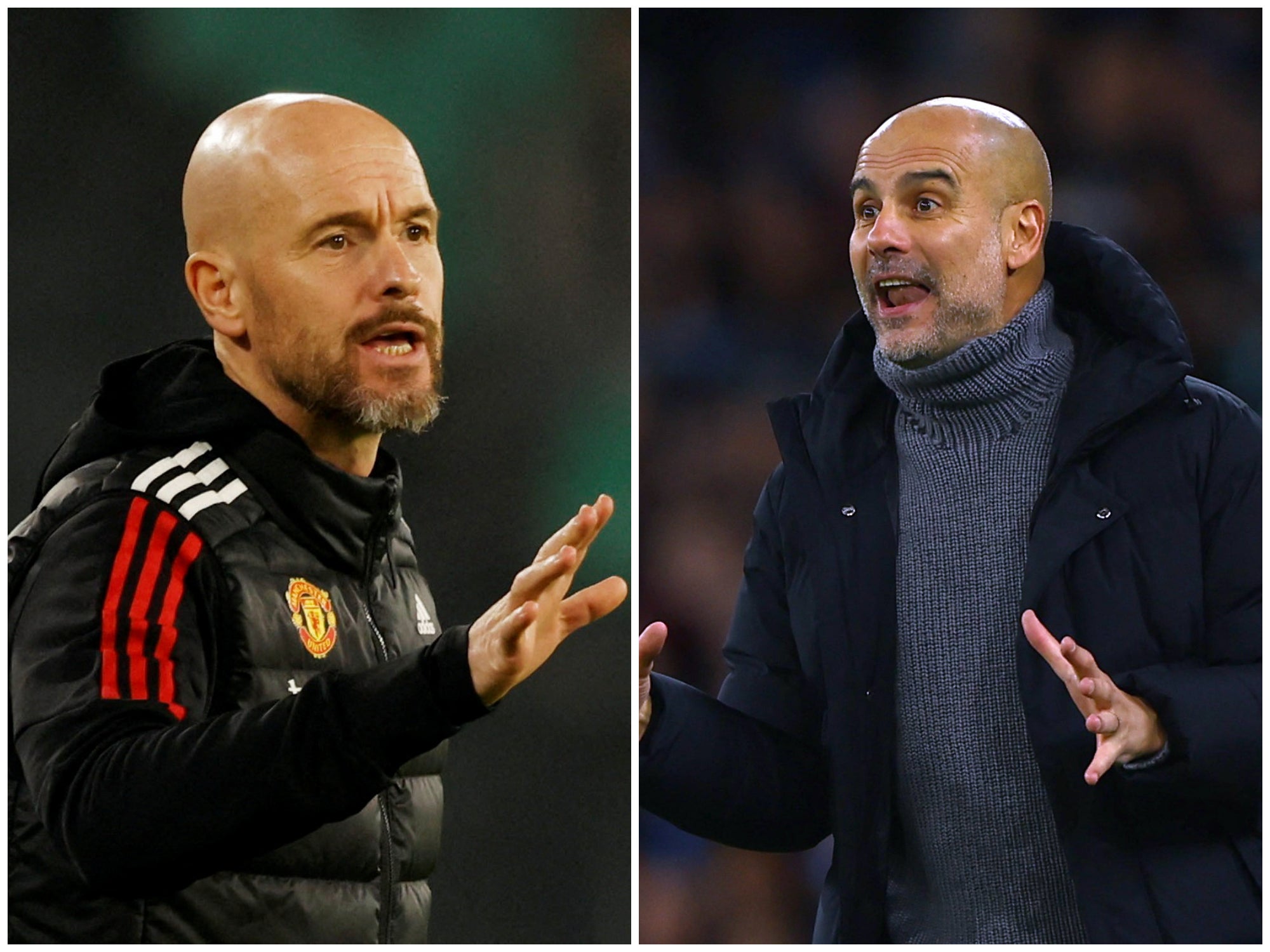 Pep Guardiola and Erik ten Hag will go head to head in the 189th Manchester derby