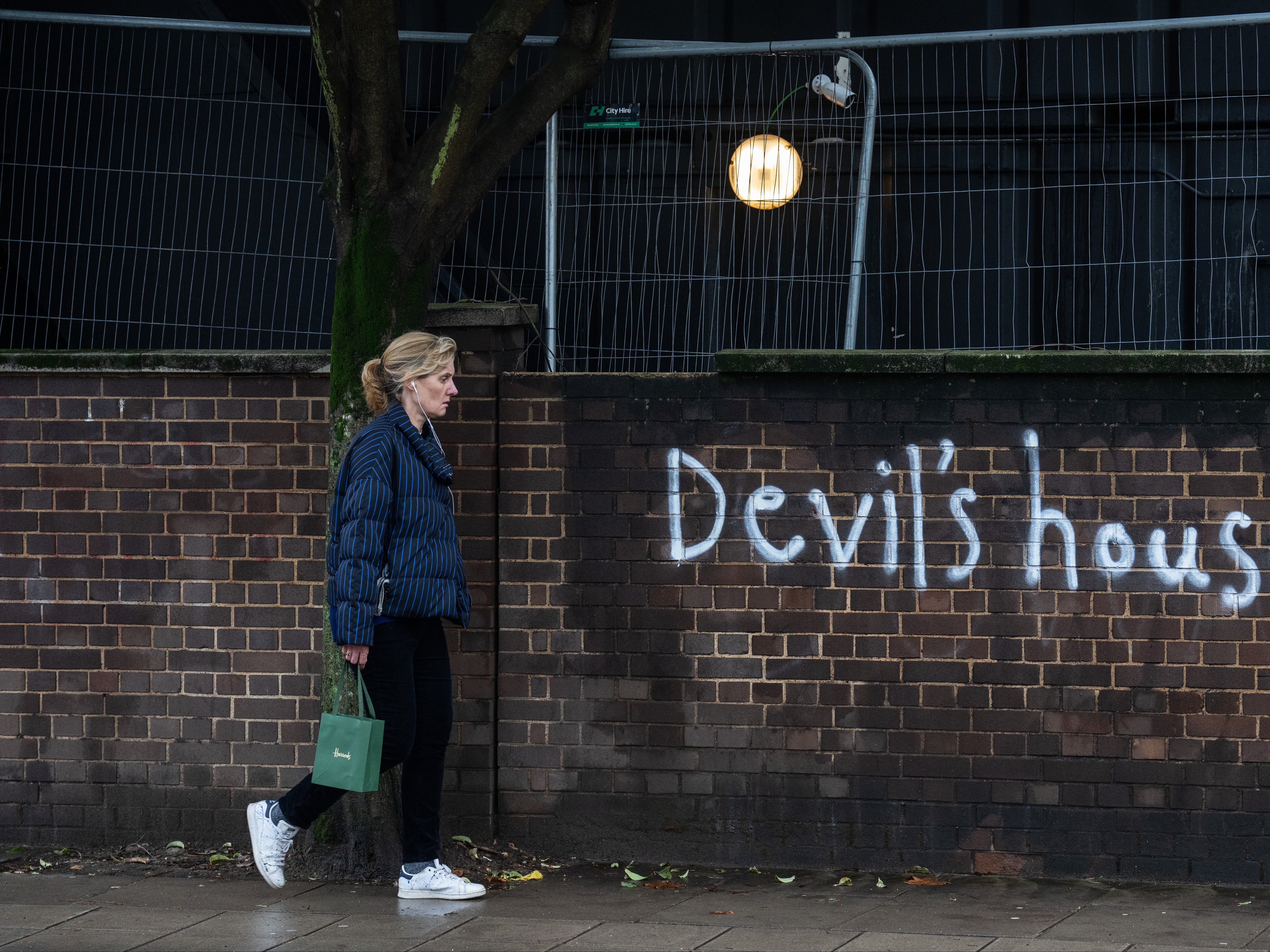 Graffiti beside the Iranian embassy in London after the execution was announced