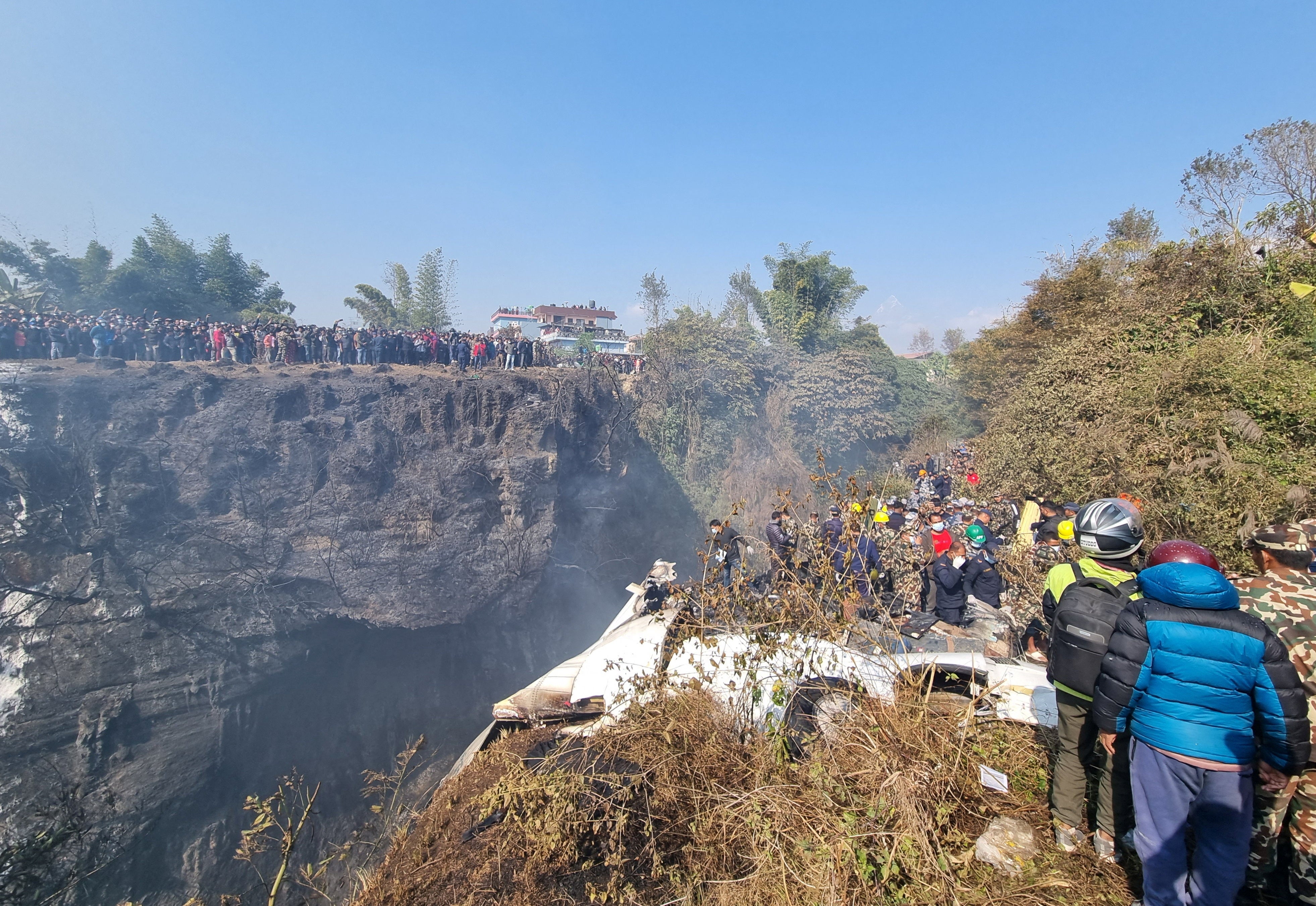 Rescuers at the scene of the latest incident