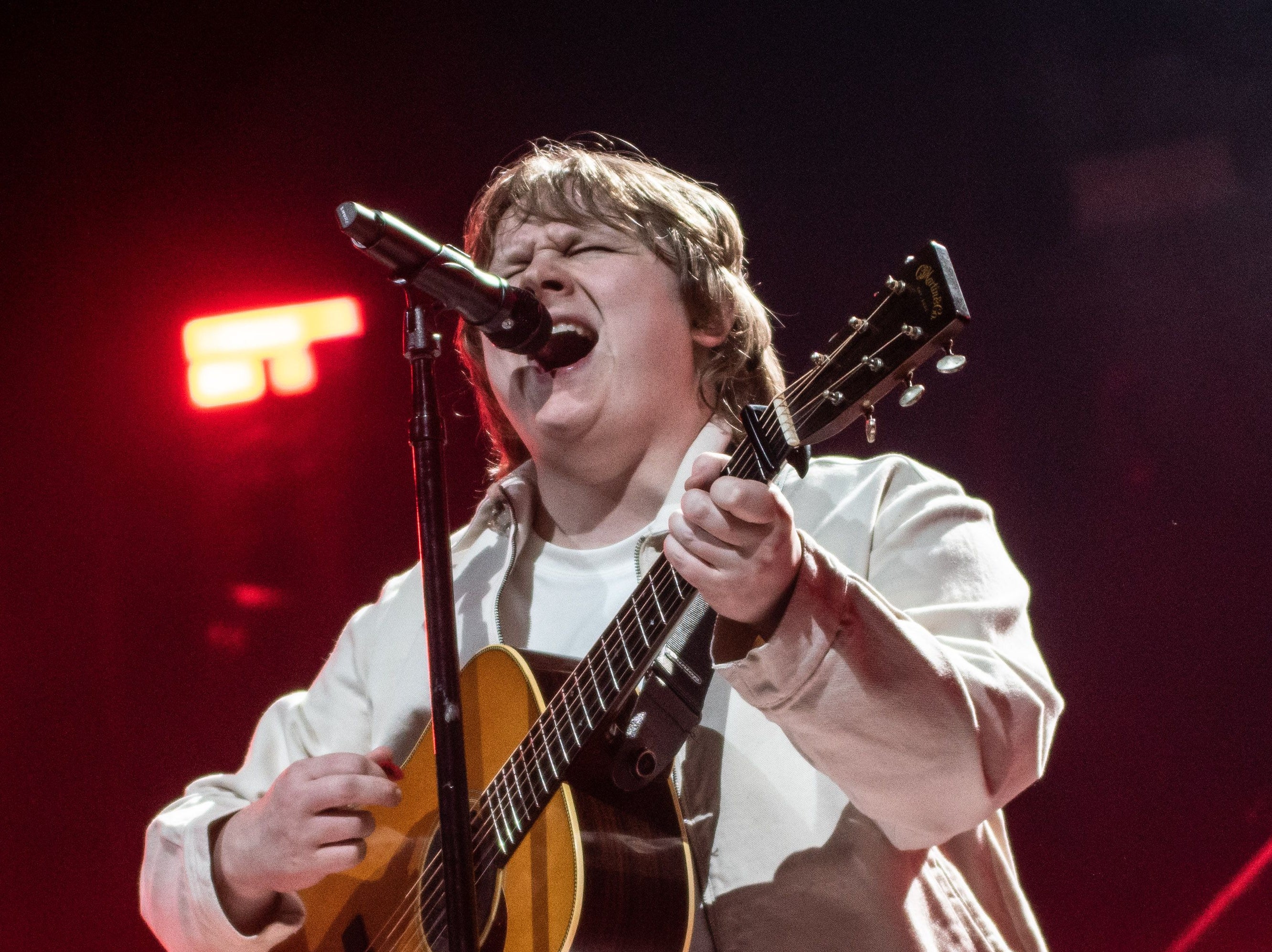 Lewis Capaldi performing at the First Direct Arena in Leeds on 14 January 2023