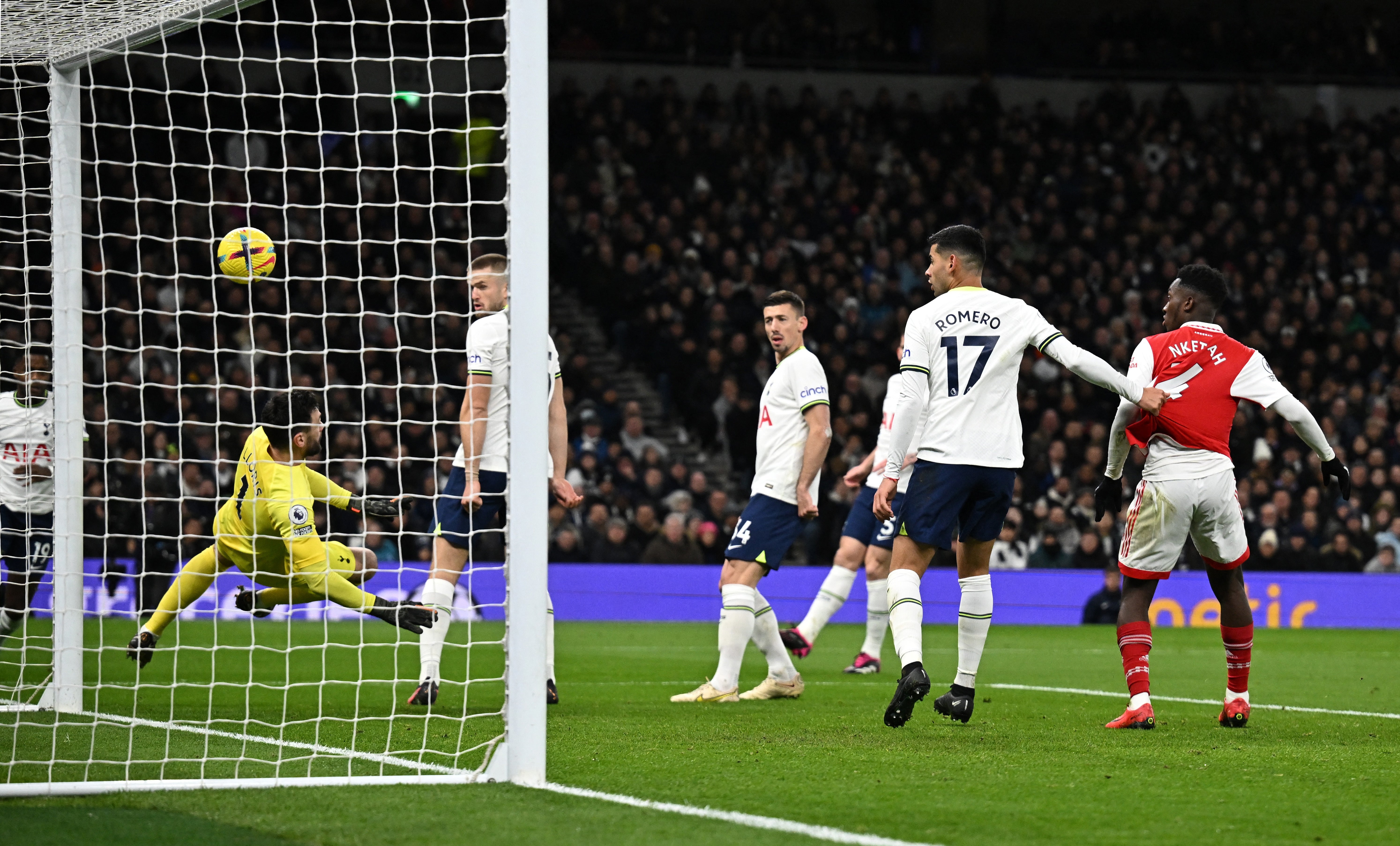 Spurs goalkeeper Hugo Lloris spills the ball into his own net