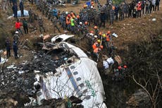 Nepal plane crash – live: Toll rises to 70 as searchers fly drones to find last two passengers 