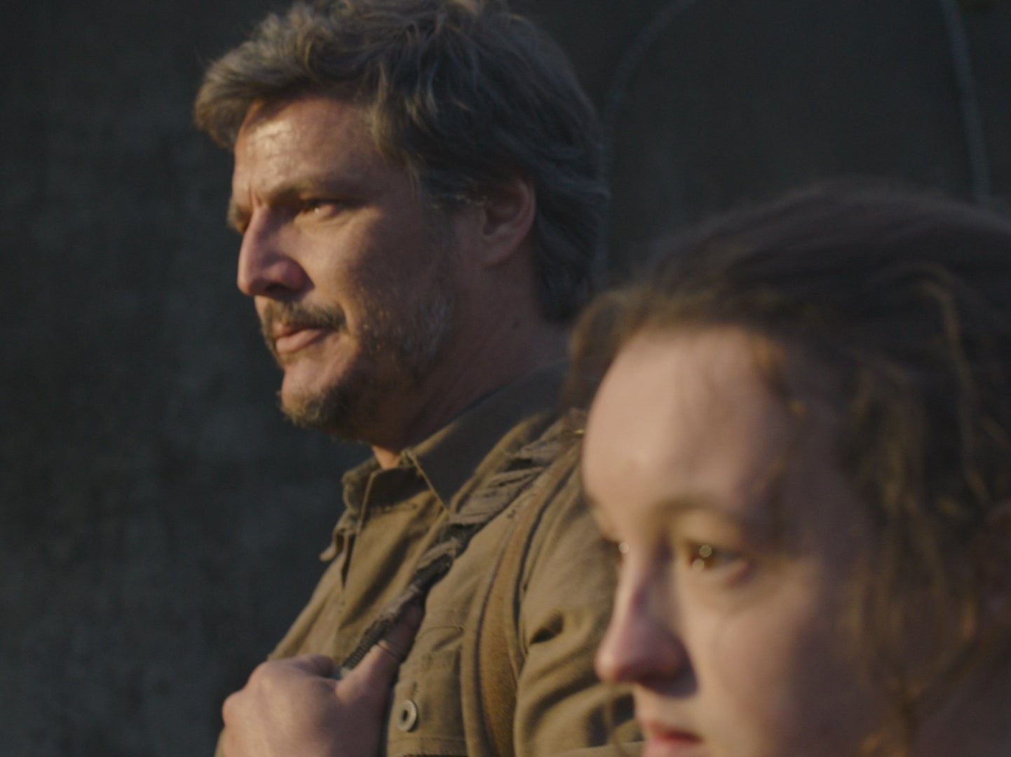 Pedro Pascal and Bella Ramsey in The Last of Us