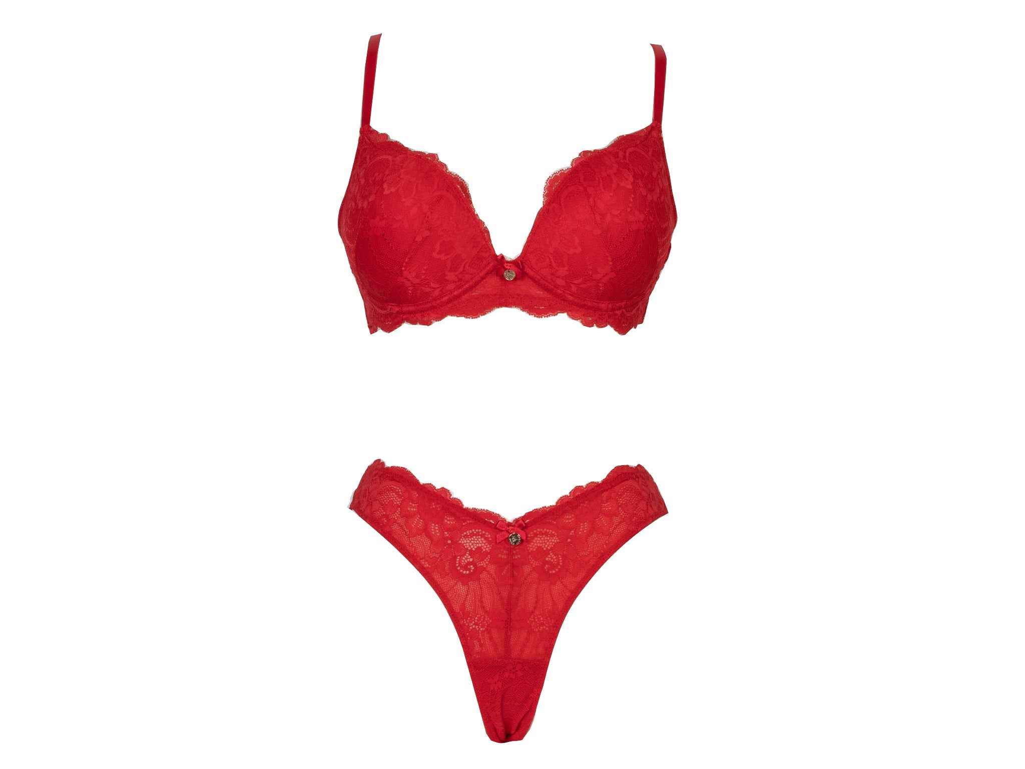 Boux Avenue Aliyah plunge lingerie set, strawberry