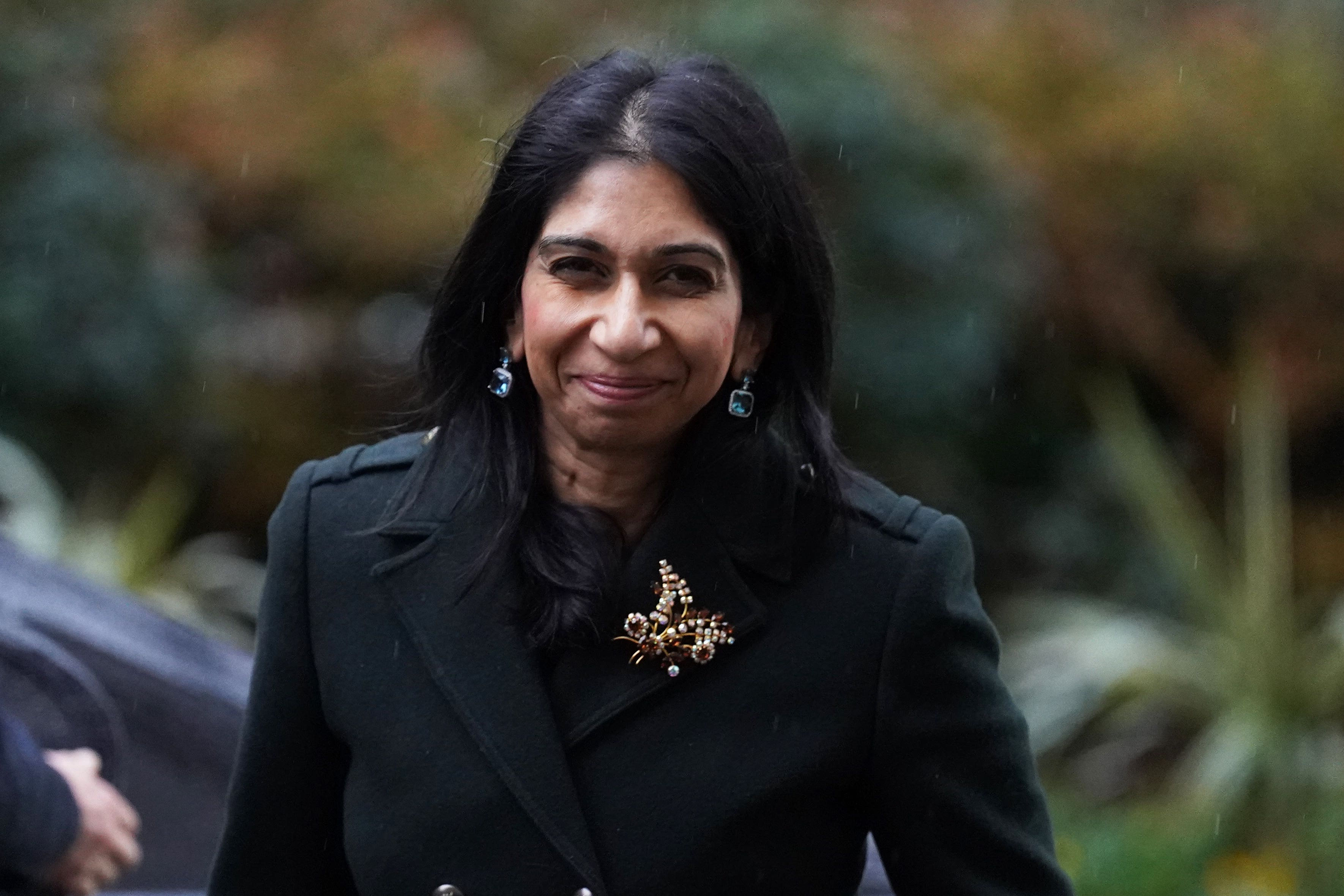 Home Secretary Suella Braverman arrives in Downing Street, London, ahead of a Cabinet meeting. Suella Braverman has refused to apologise to a Holocaust survivor who said the Home Secretary’s description of migrants as an “invasion” was akin to language the Nazis used to justify murdering her family. Ms Braverman was confronted by Joan Salter, 83, during a meeting in her Fareham constituency in Hampshire on Friday evening (Stefan Rousseau/PA)