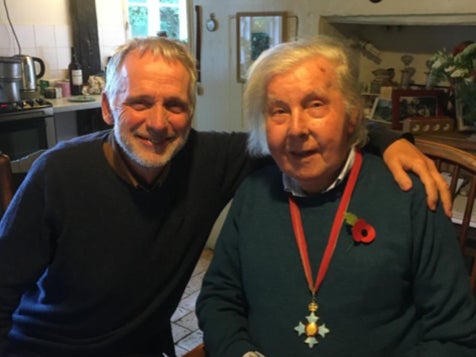 Ronald Blythe, pictured with Ian Collins, is wearing his CBE which he was awarded in 2017 for services to literature