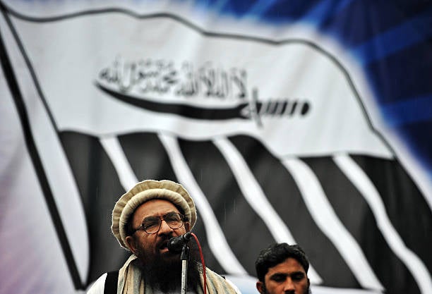 File Abdul Rehman Makki, leader of Pakistan Jamaat-ud-Dawa, addresses rally in Islamabad