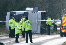 More than 50 injured after double-decker bus overturns on icy road in Somerset