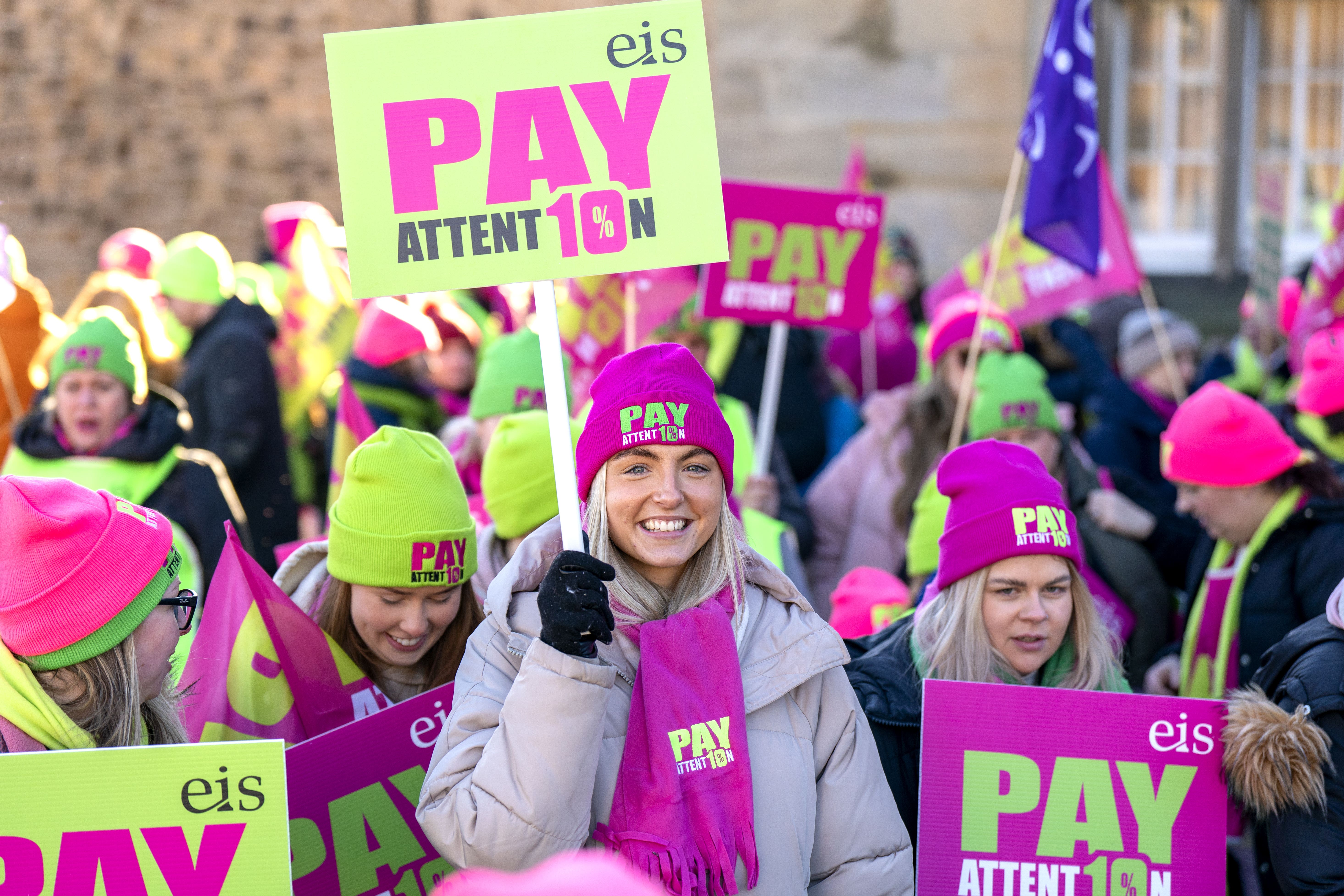 The walkouts follow strike action by teachers in Scotland