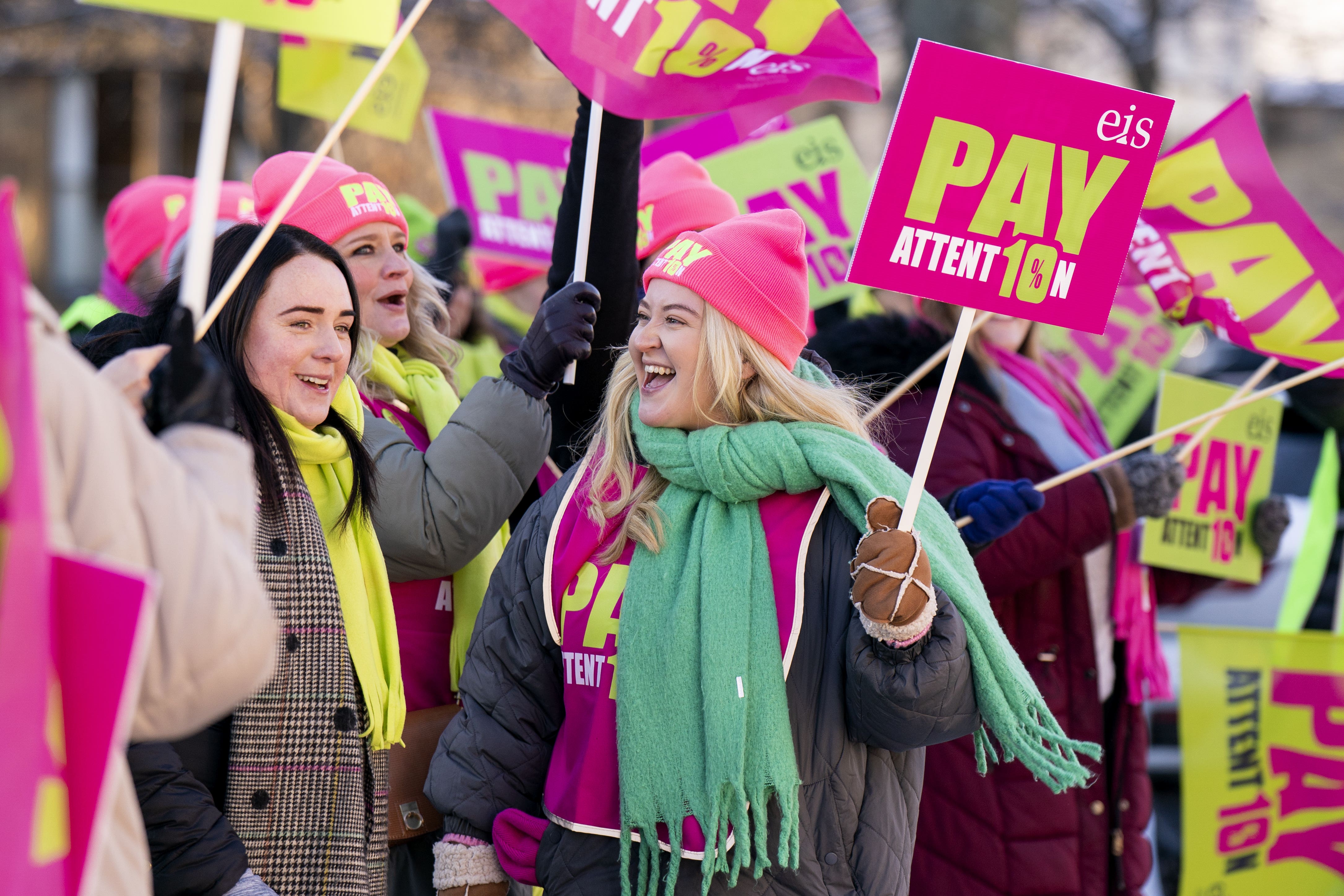 Members of the Educational Institute of Scotland and other teaching unions have been taking strike action in their dispute over pay (PA)