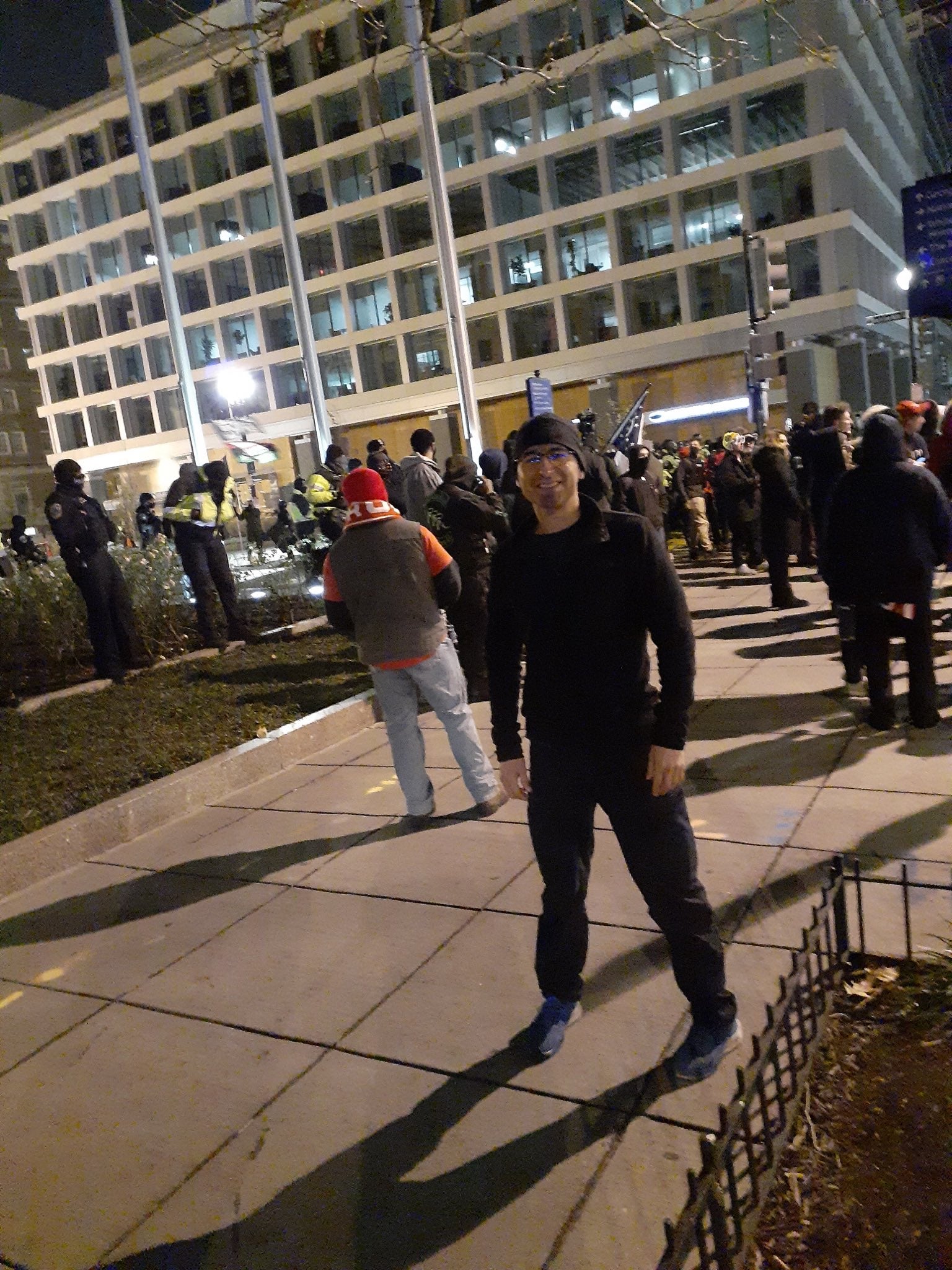 Solomon Peña posted this picture of himself to Twitter in November 2022 claiming it was taken at the January 6 riots.