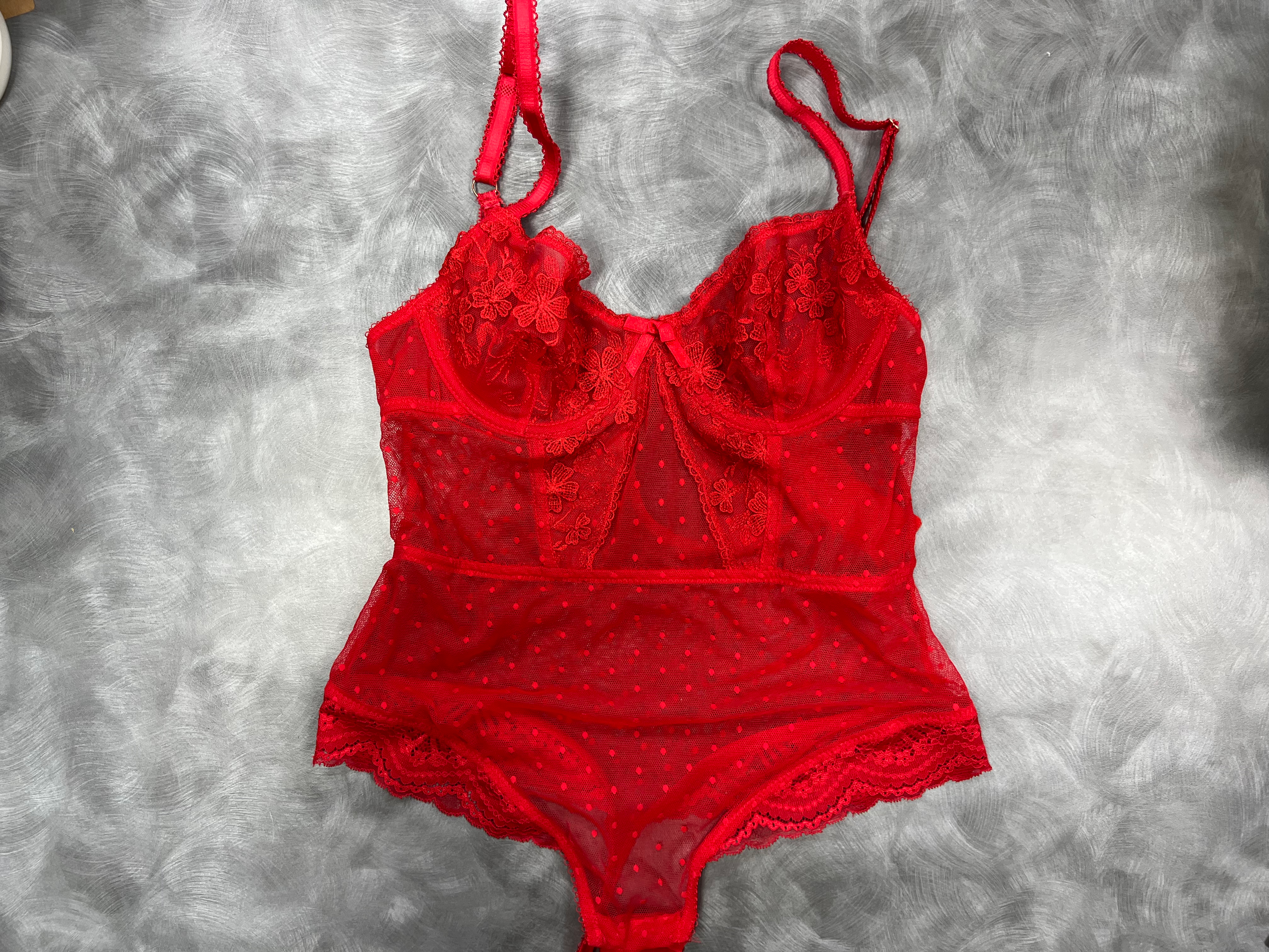 Peacocks women’s red spot mesh lace body best red lingerie sets
