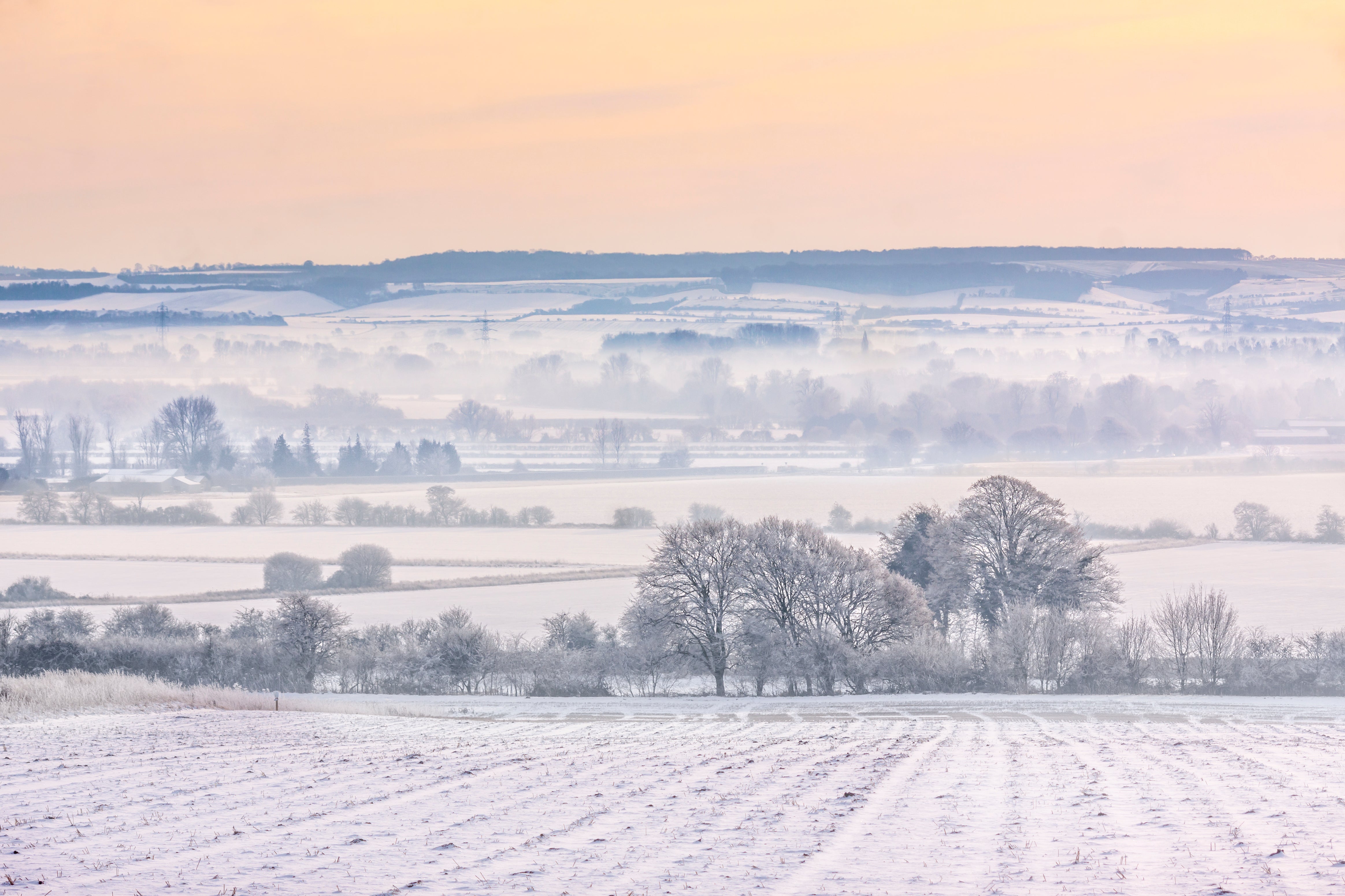 Showers of snow continue to fall across large swathes of the country this week