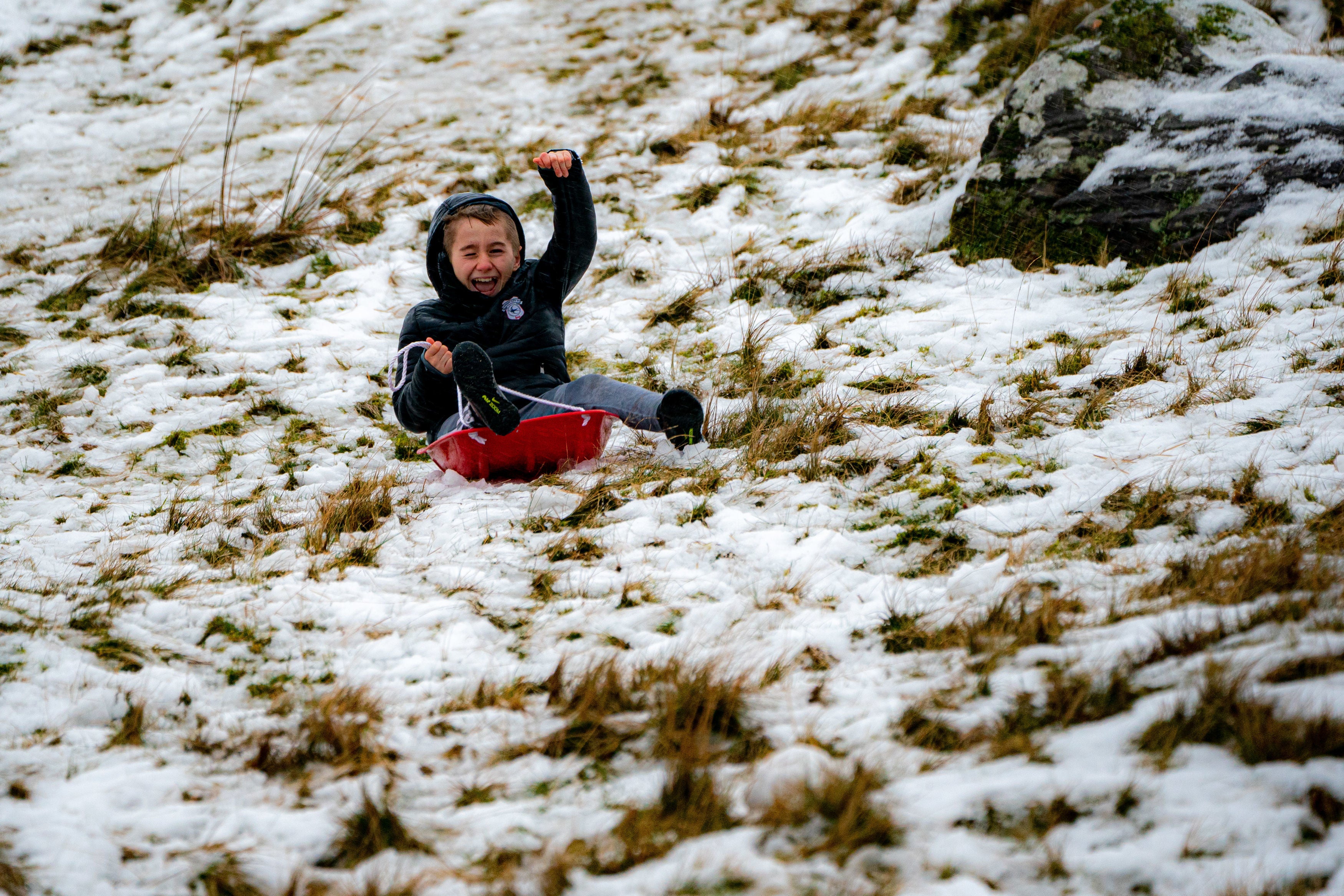 Police in Wales are warning people not to drive in the wintery conditions