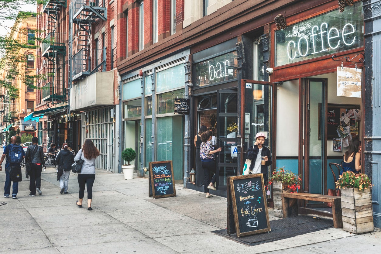 Bars and restaurants on Frederick Douglass Boulevard, Harlem