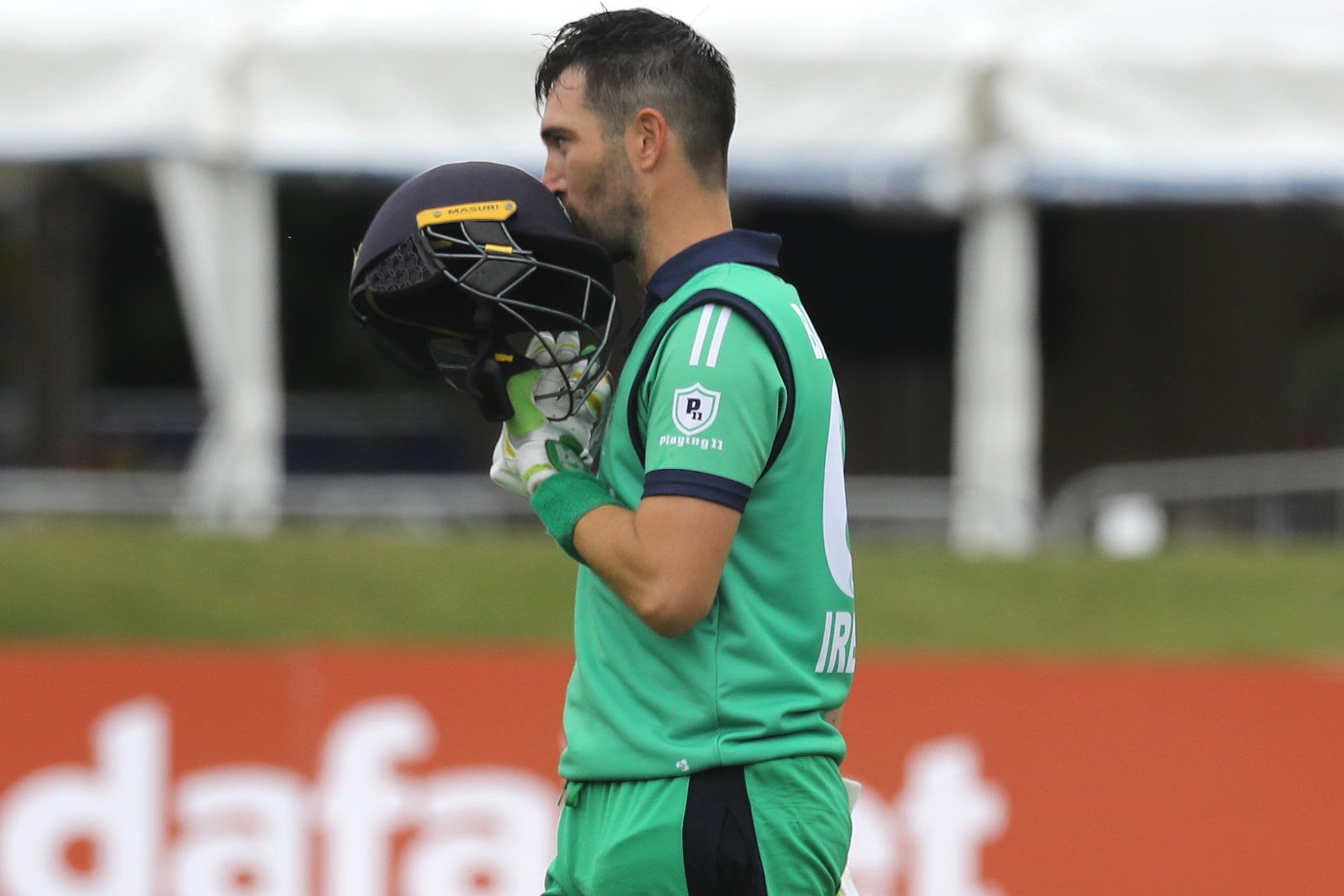 Andrew Balbirnie’s century was in vain as Ireland lost to Zimbabwe off the final ball (Lorraine O’Sullivan/PA)