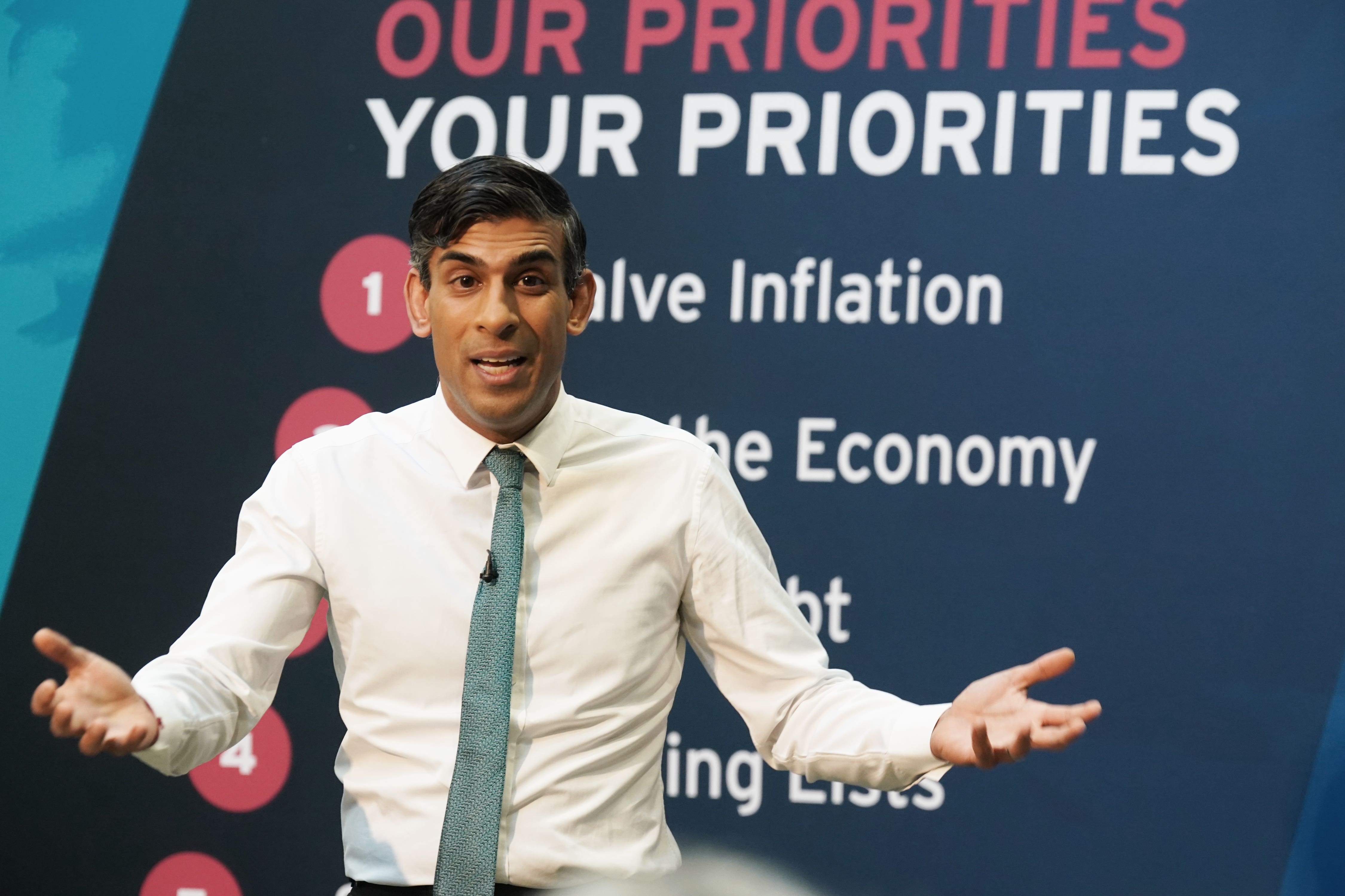 Prime Minister Rishi Sunak said he wants to cut taxes in the future (Owen Humphreys/PA)