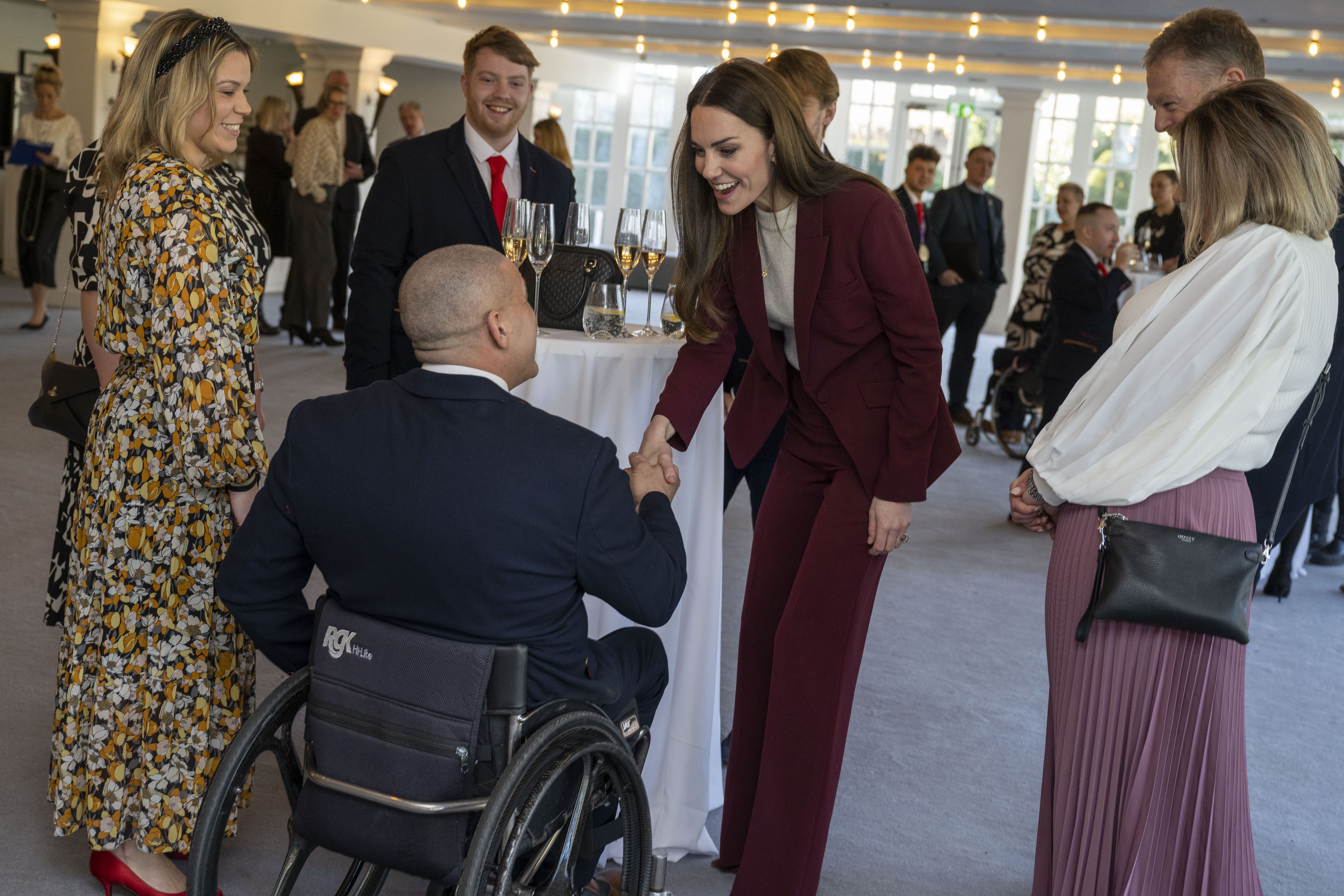 The Princess of Wales hosts a reception for the England Wheelchair Rugby League team in recognition of their success at the recent Rugby League World Cup (Mark Large/Daily Mail/PA)