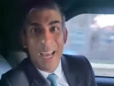 Rishi Sunak fined for failing to wear seatbelt in social media video 