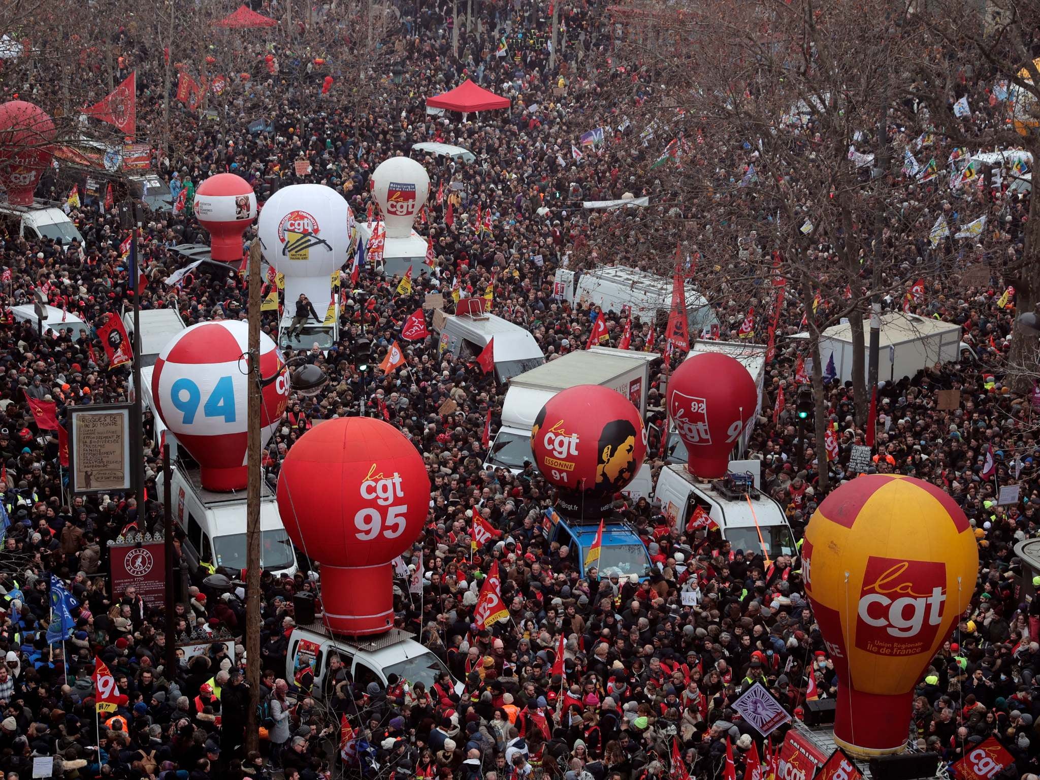 People gather on Place de la Republique in Paris