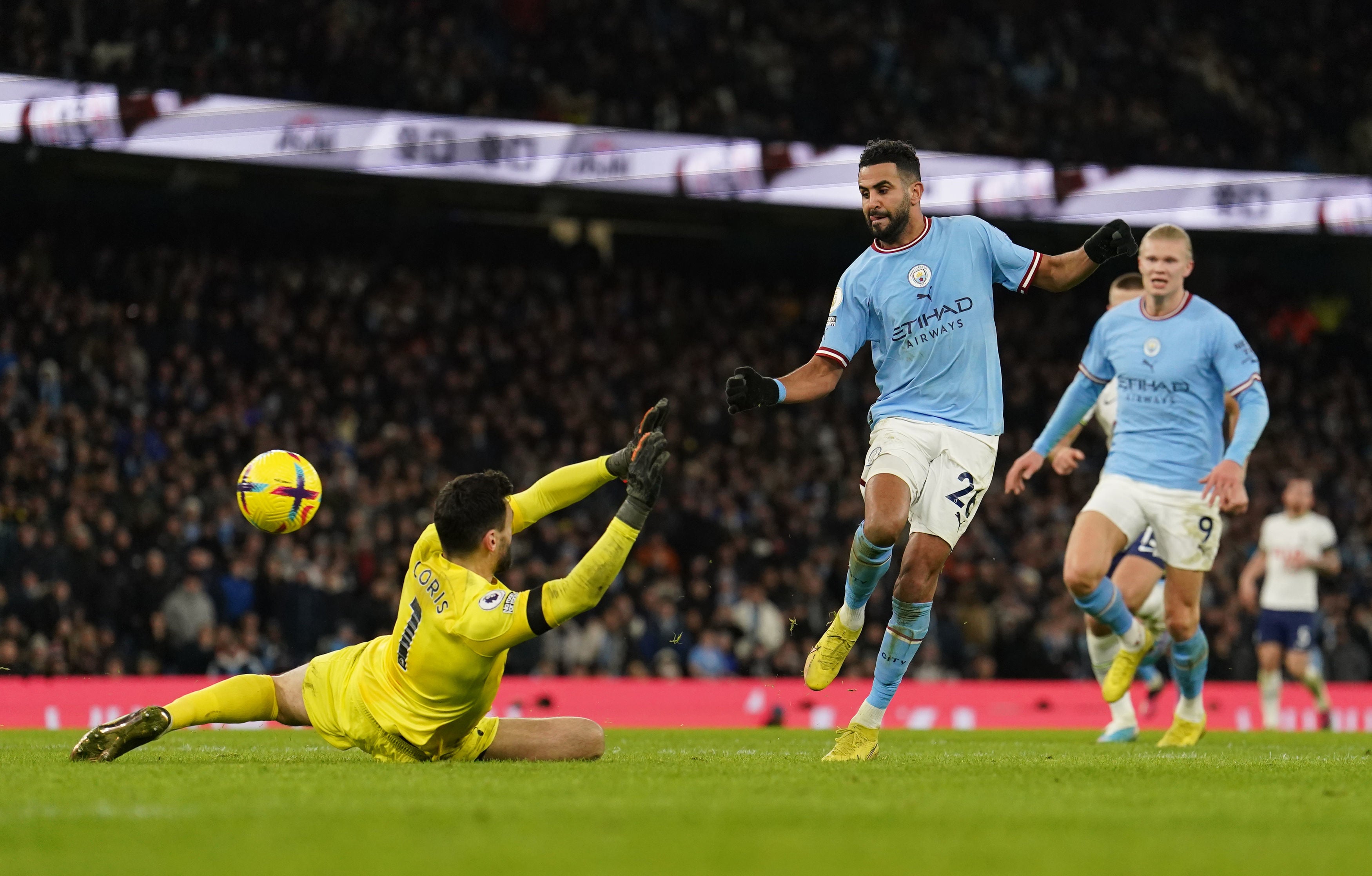 Riyad Mahrez dinks home City’s fourth goal