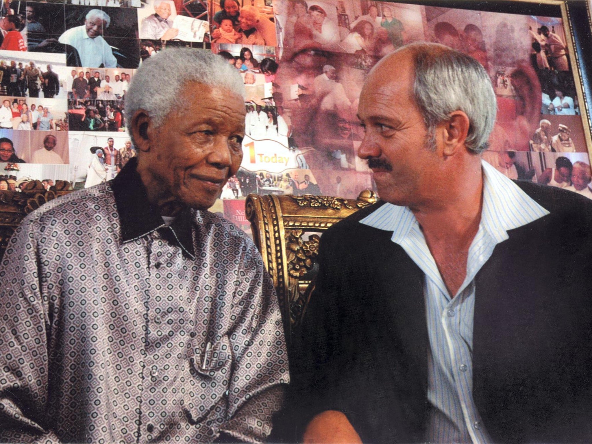 Nelson Mandela with Christo Brand, his prison guard and friend