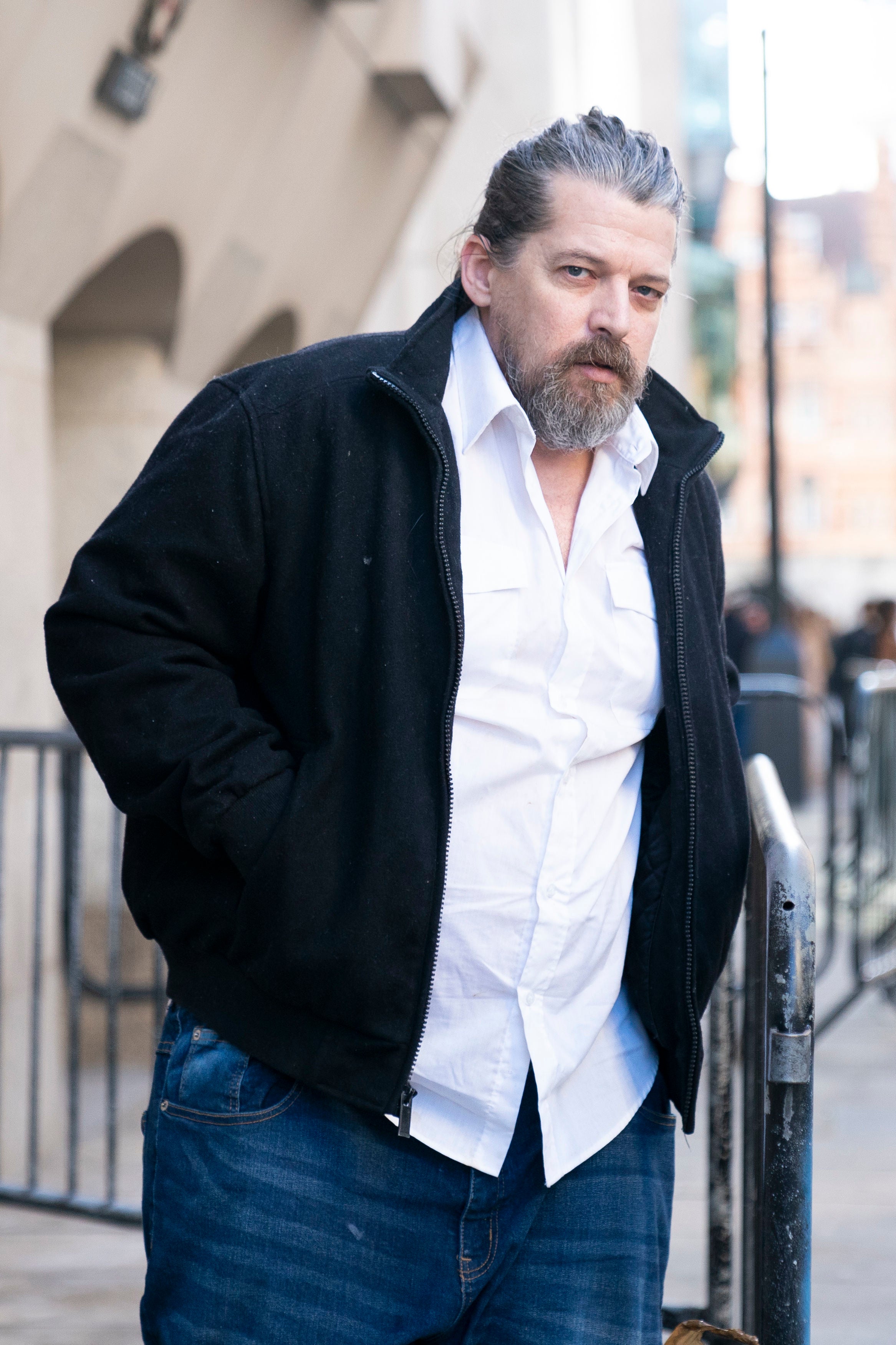 Jason Penrose, 49, leaves the Old Bailey in central London where he was handed a suspended sentence