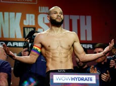 Chris Eubank Jr wears rainbow armband at weigh-in for Liam Smith fight 