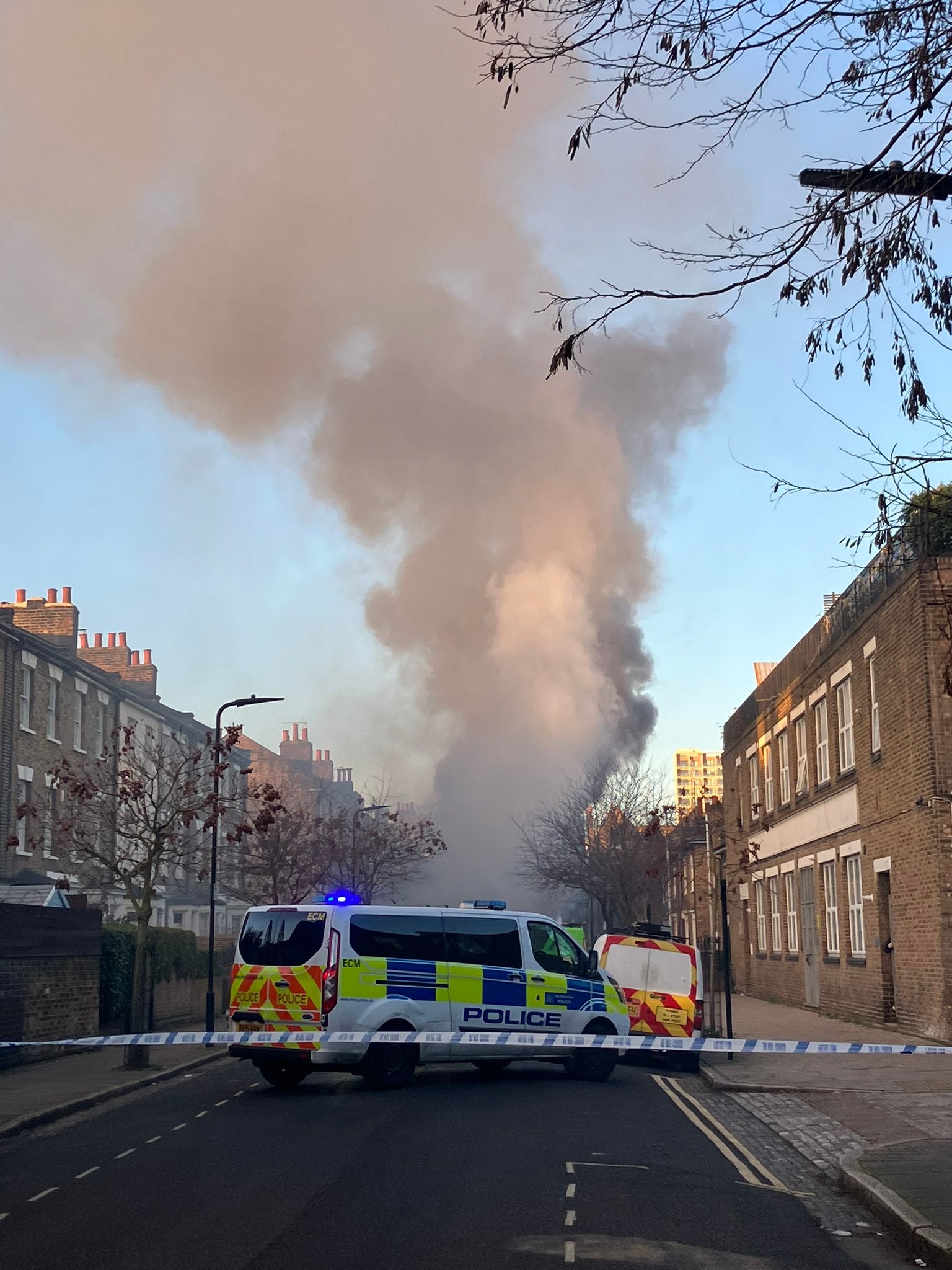 Nearby homes were damaged by the fire