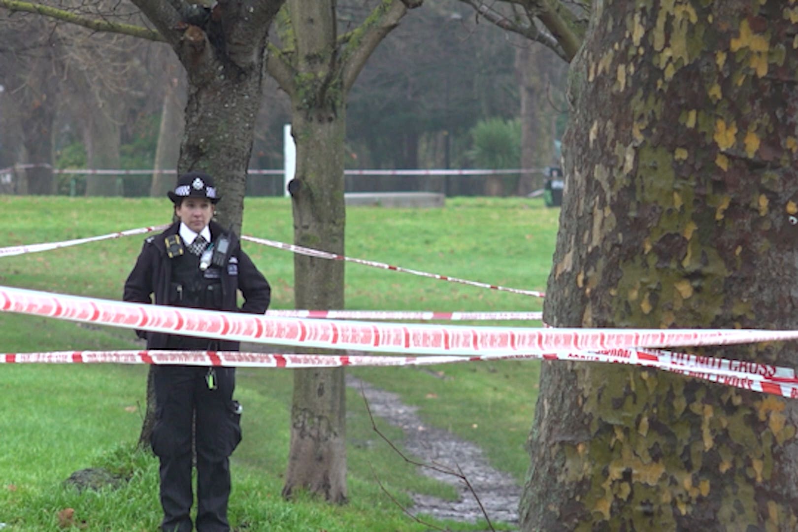 Police at the scene of the stabbing (Kendall Brown/PA)