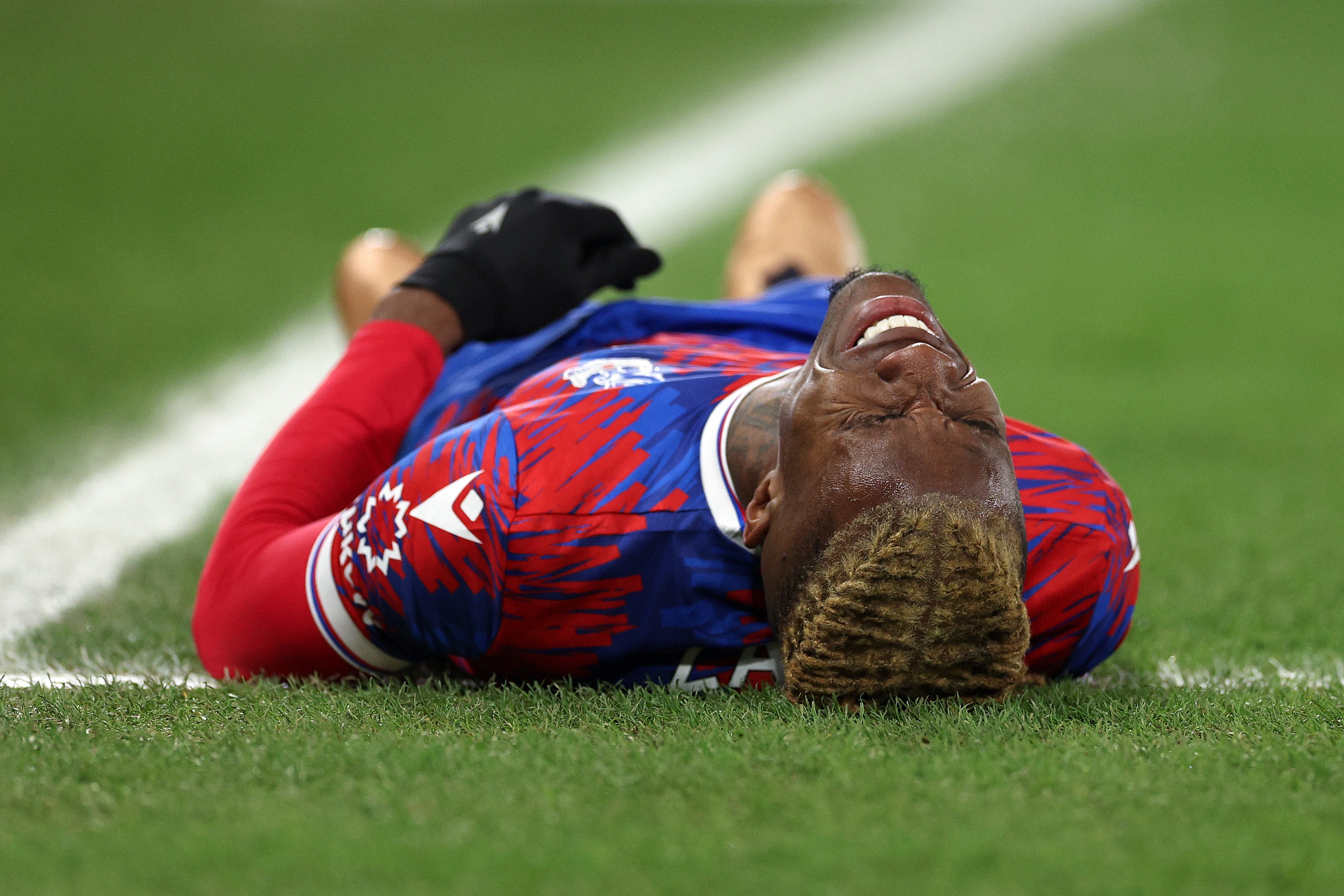 Zaha was forced off injured for the hosts