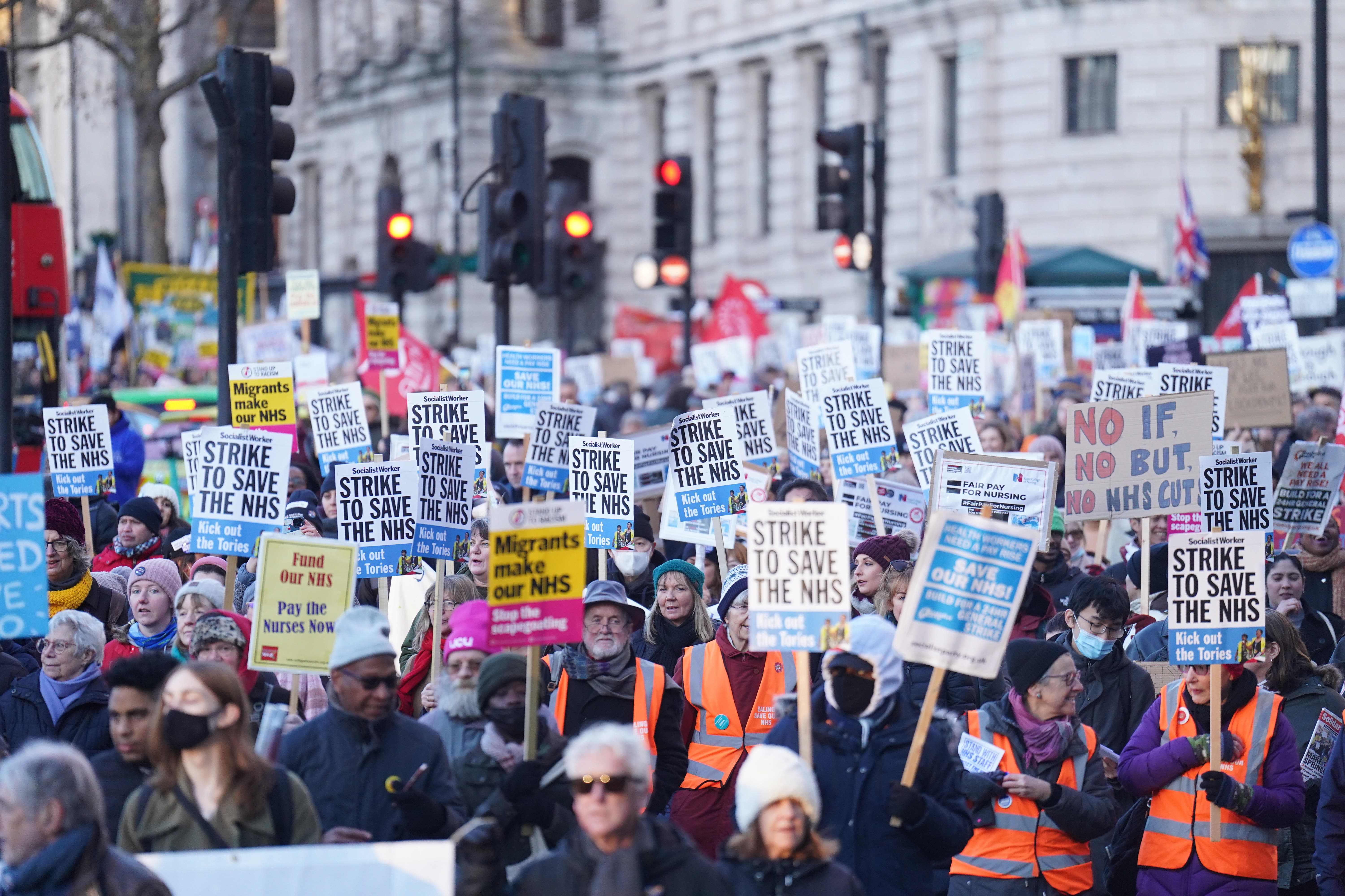 Striking NHS workers