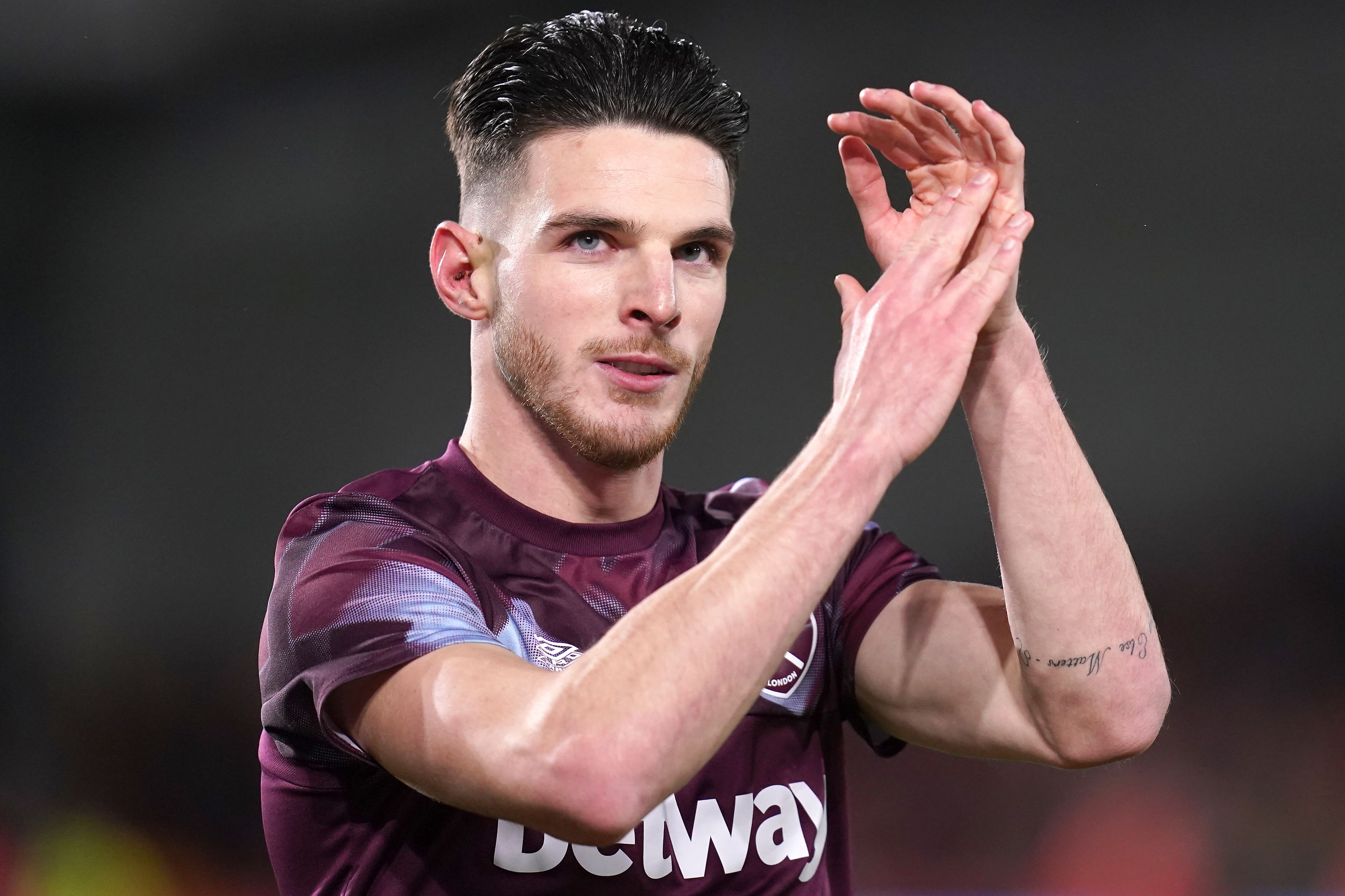 West Ham’s Declan Rice (John Walton/PA)