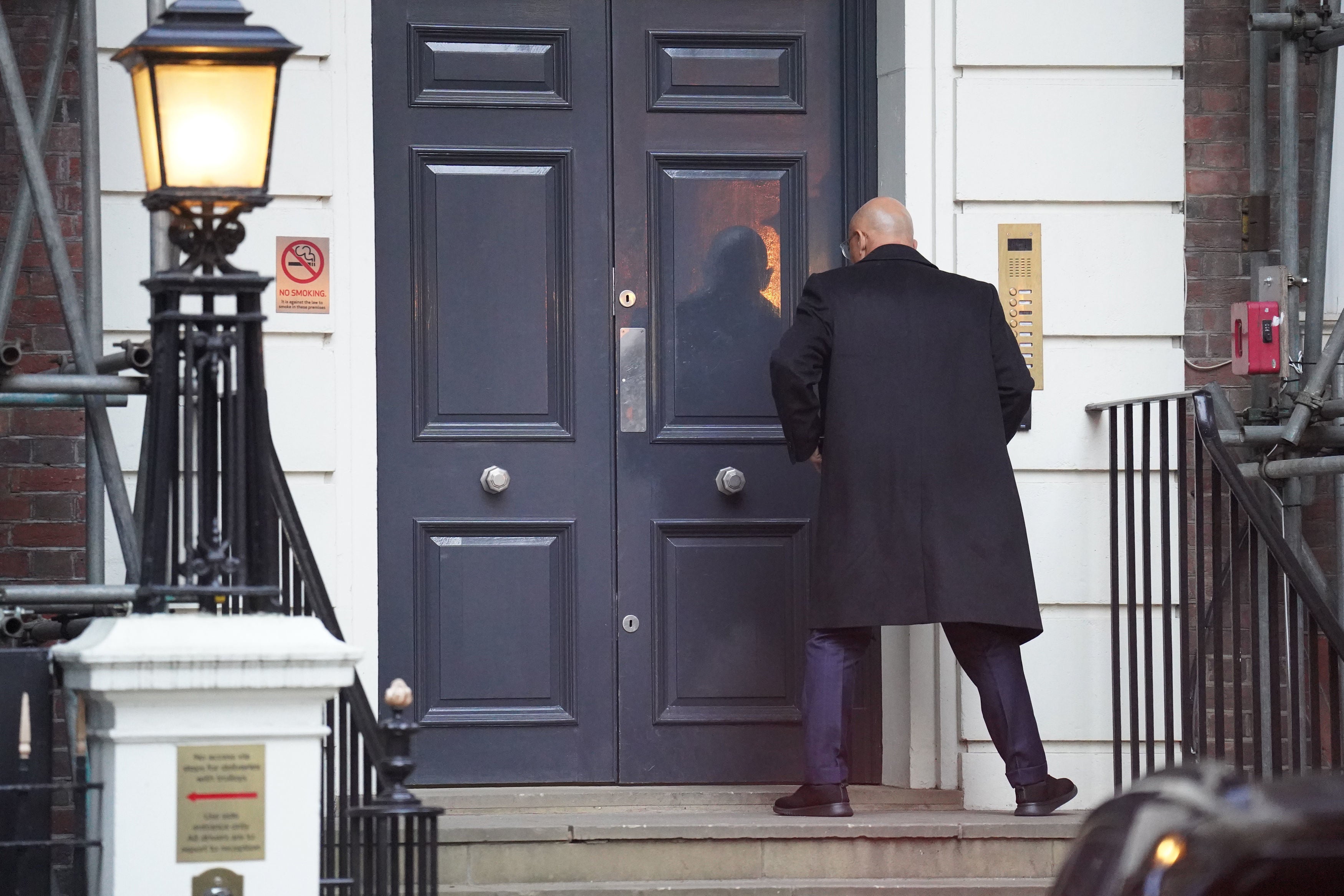 Former chancellor Nadhim Zahawi arrives at the Conservative Party headquarters in Westminster