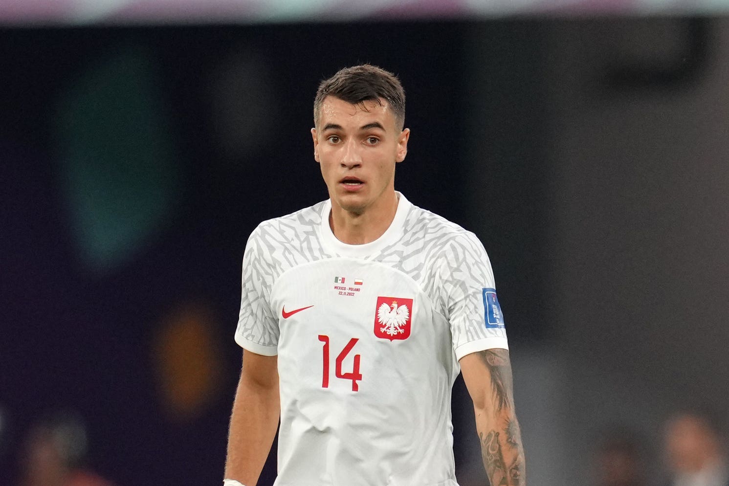 Jakub Kiwior featured for Poland in the 2022 World Cup (Nick Potts/PA)