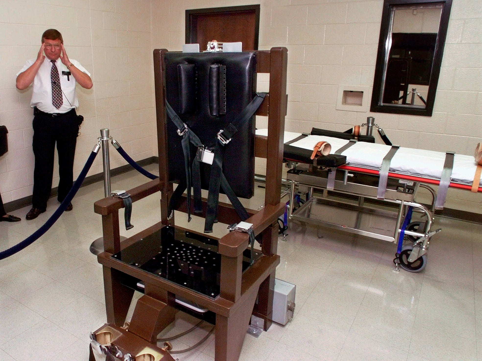 The state of Tennessee’s execution chamber at Riverbend Maximum Security Institution