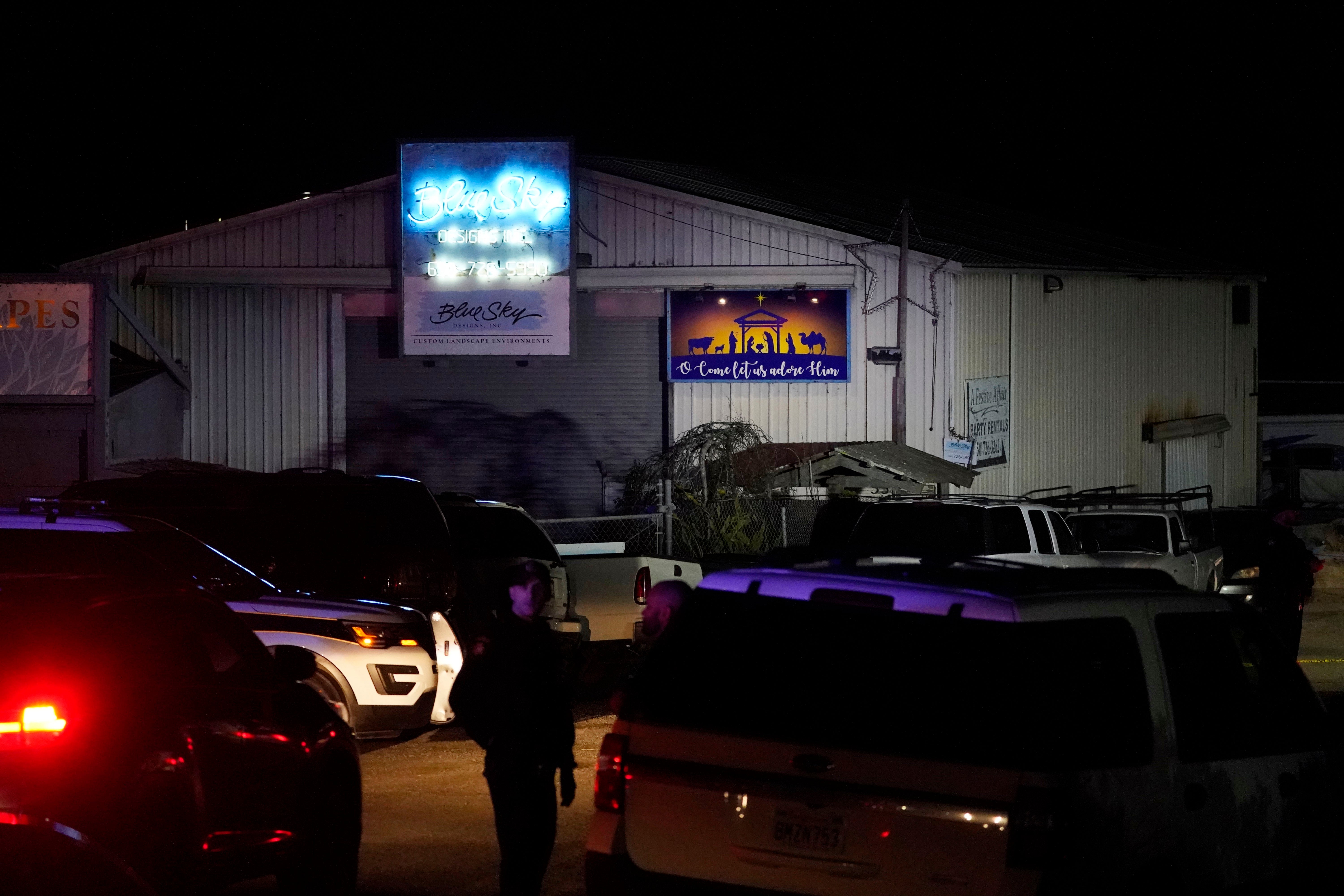 Law enforcement on the scene of the mass shooting in Half Moon Bay