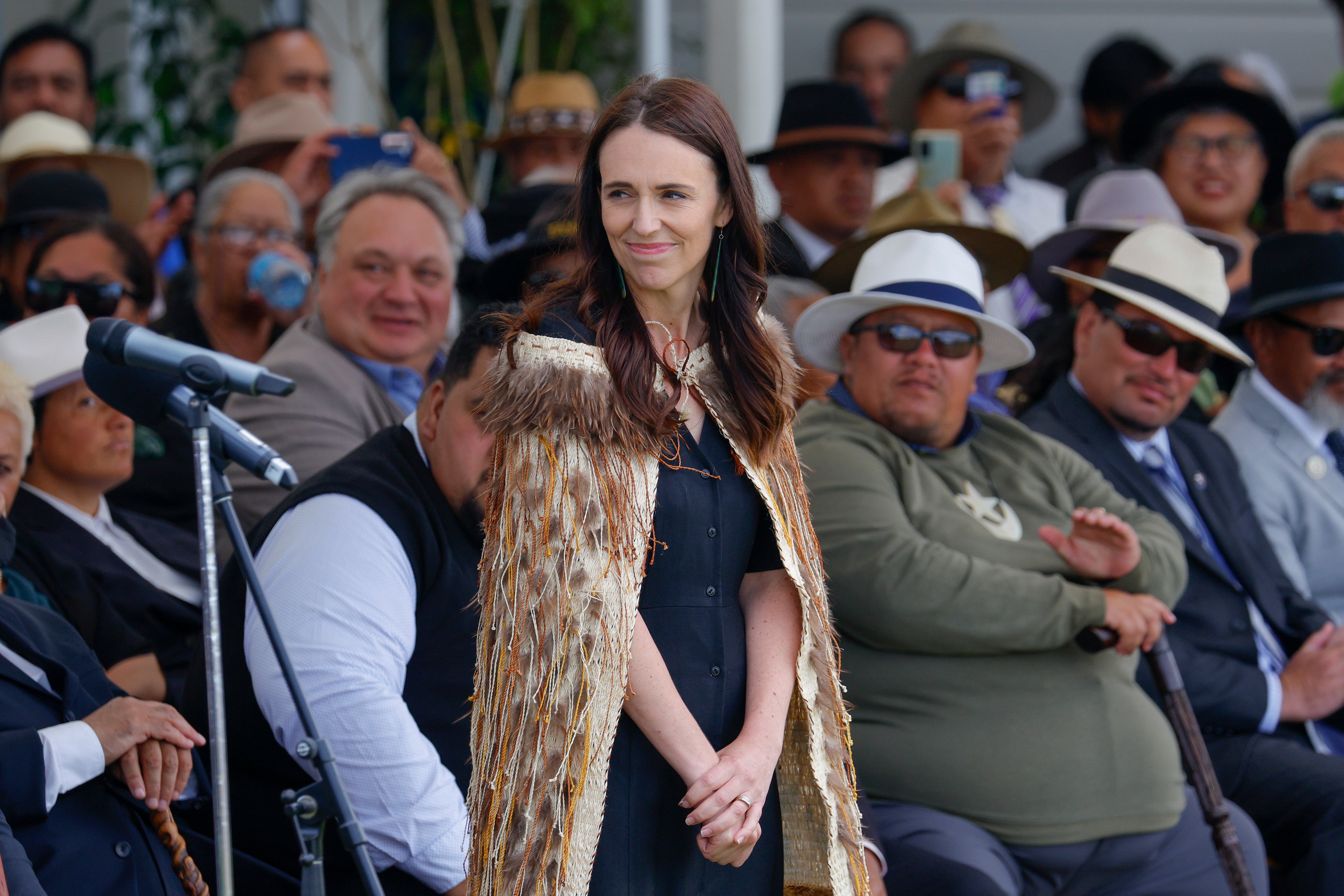 Jacinda Ardern looks on during Ratana Celebrations