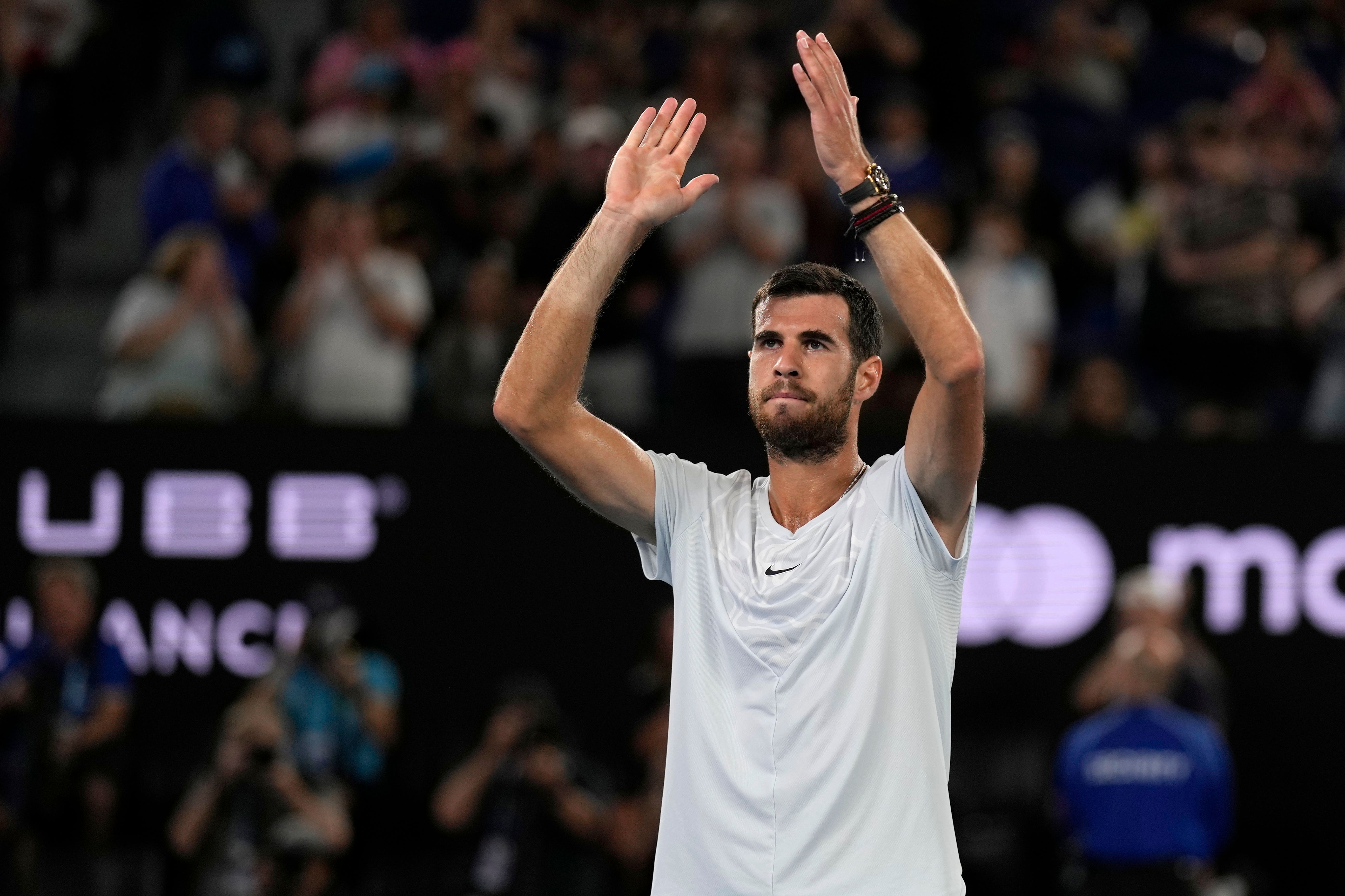 Karen Khachanov is through to the Australian Open semi-finals (Ng Han Guan/AP)