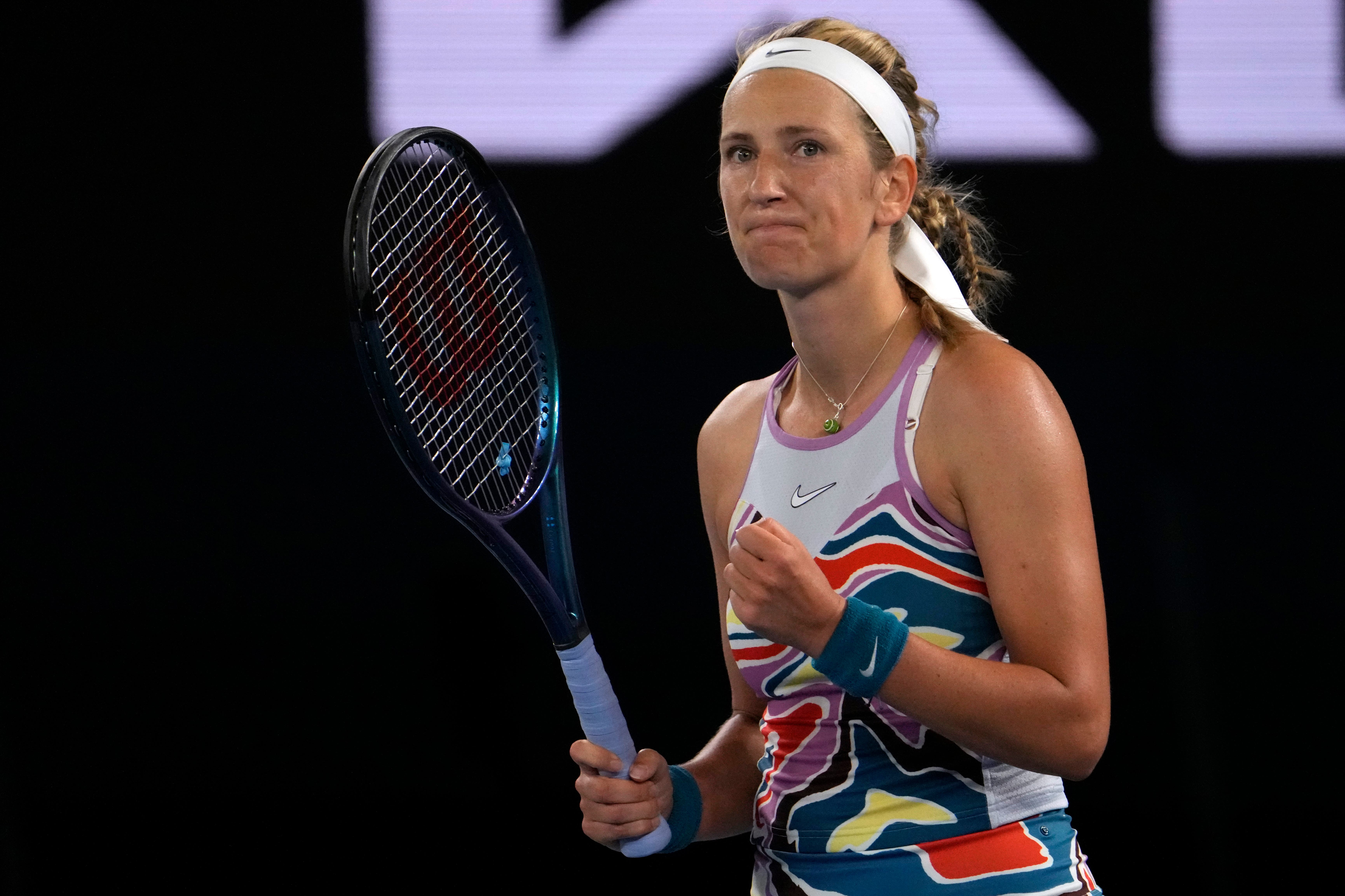 Victoria Azarenka defeated Jessica Pegula in the Australian Open quarter-finals (Ng Han Guan/AP)