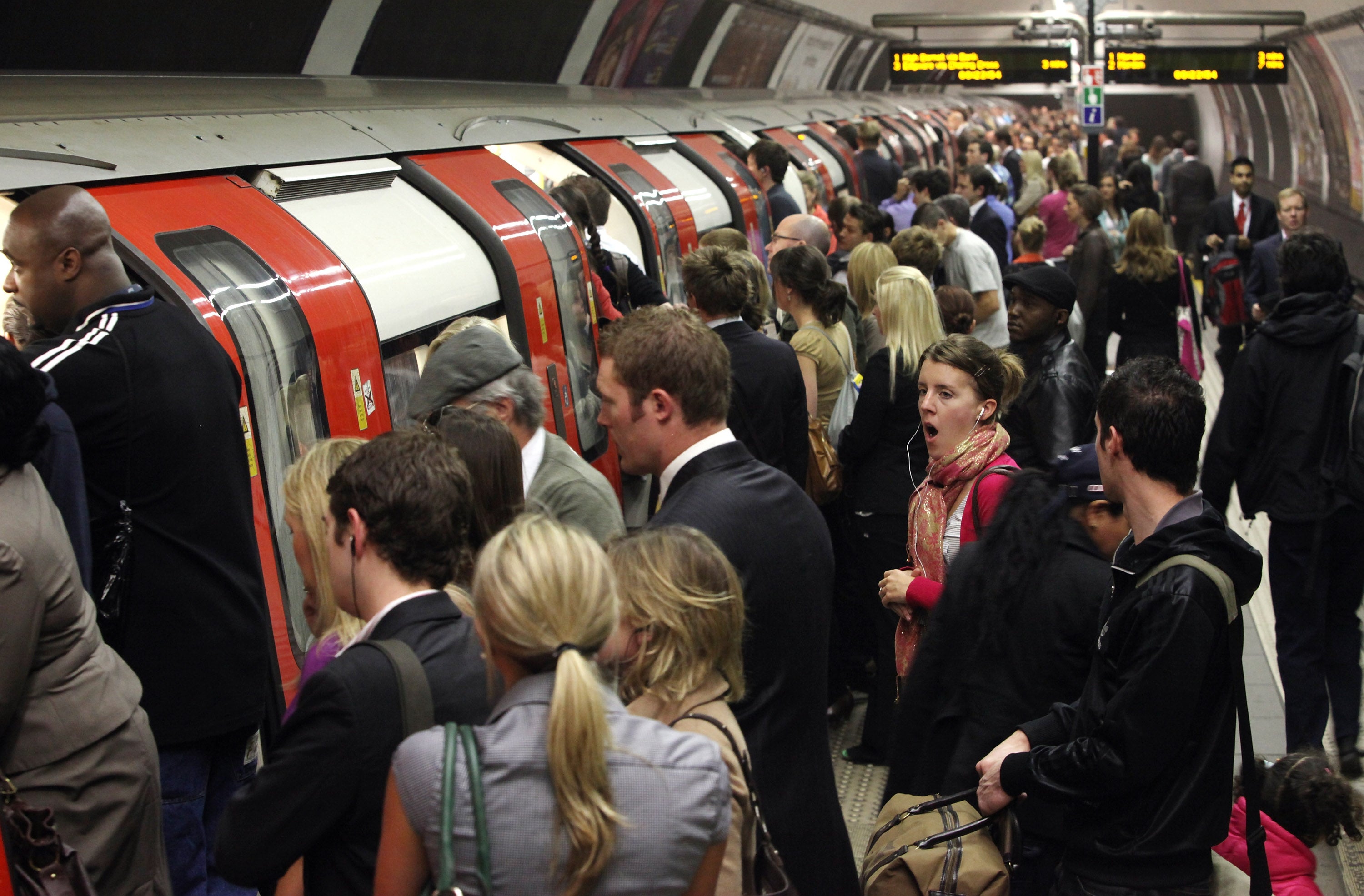 A busy London Tube platform