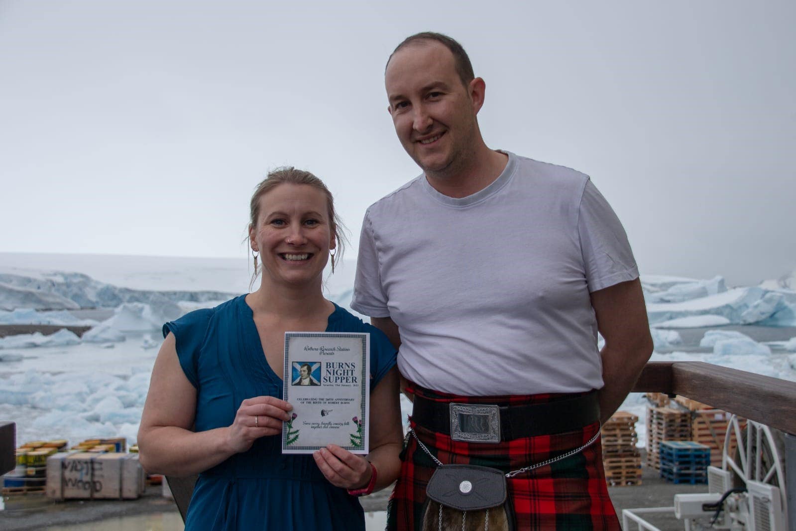 Mairi Simms and Rob Kerr organised the event (British Antarctic Survey/PA)