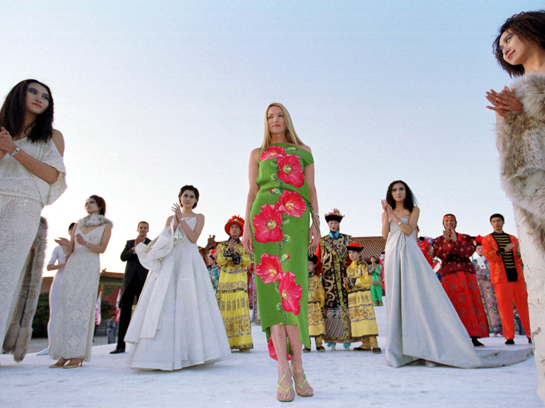 Patitz performs during a fashion show at the Forbidden City in April 2000