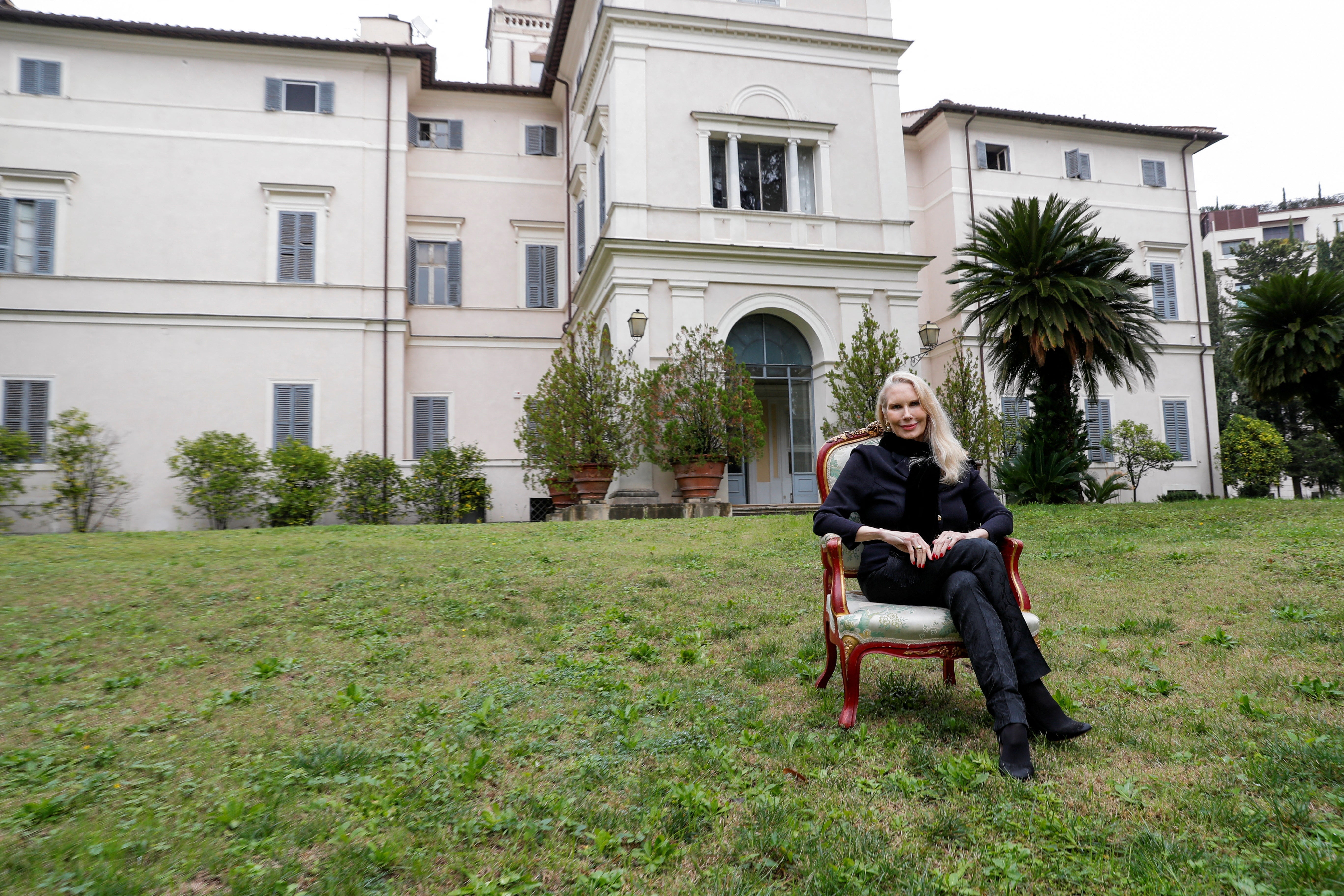 Princess Rita Boncompagni Ludovisi poses for a photograph outside Villa Aurora (file photo)